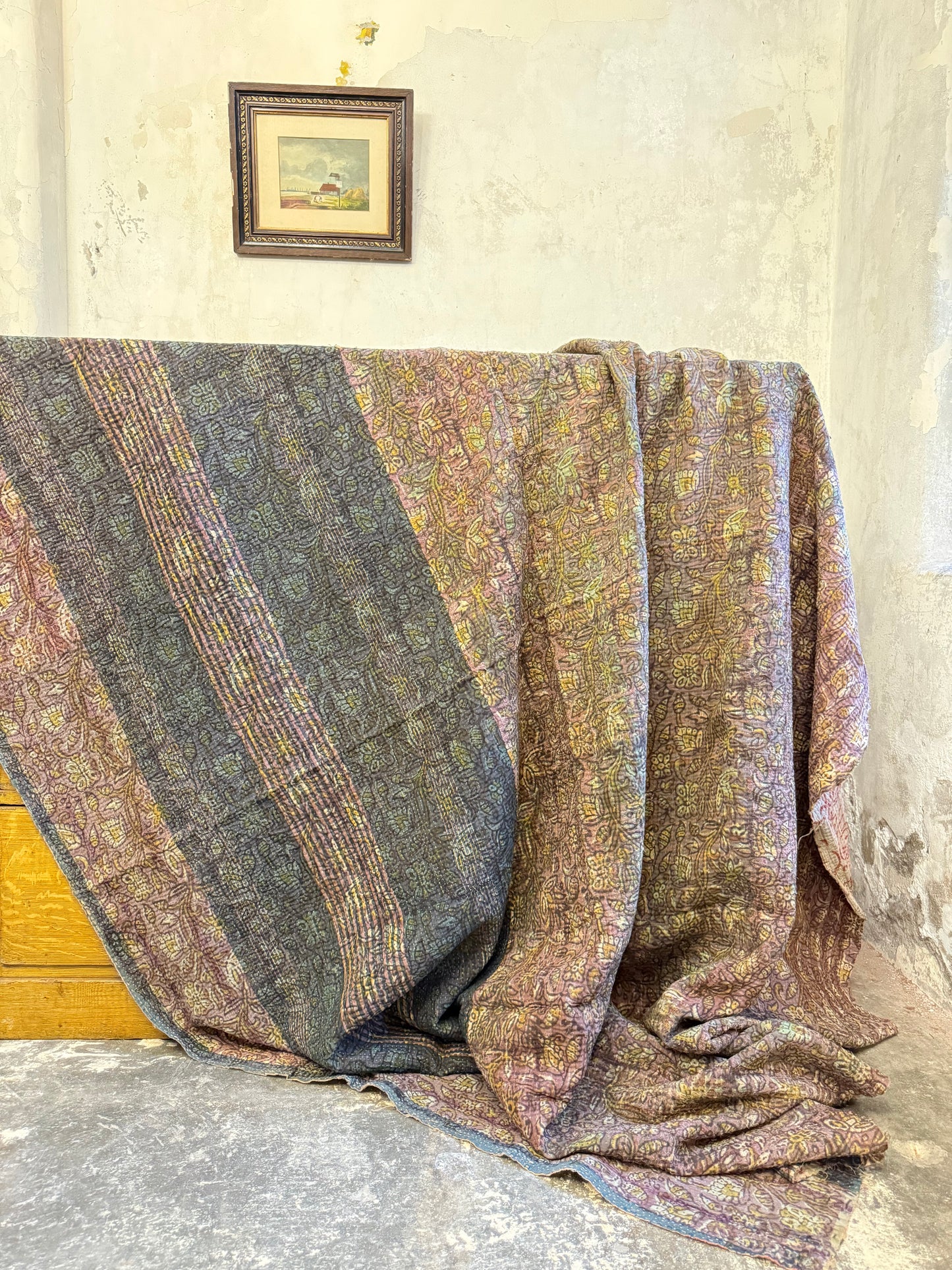 Finestitch Kantha Quilt with Bagru over-print