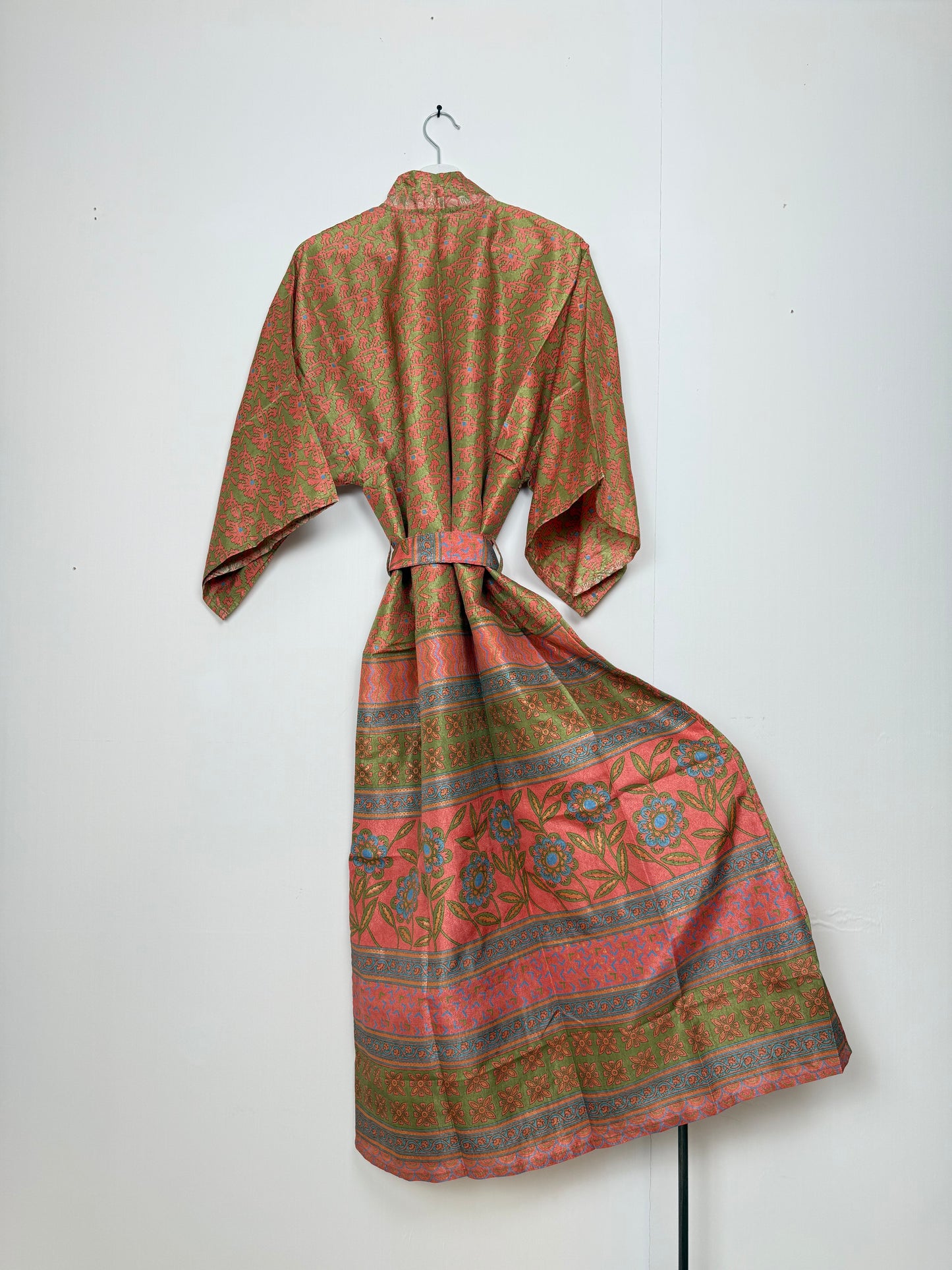 Vintage Saree Silk Kimono / Duster - Long