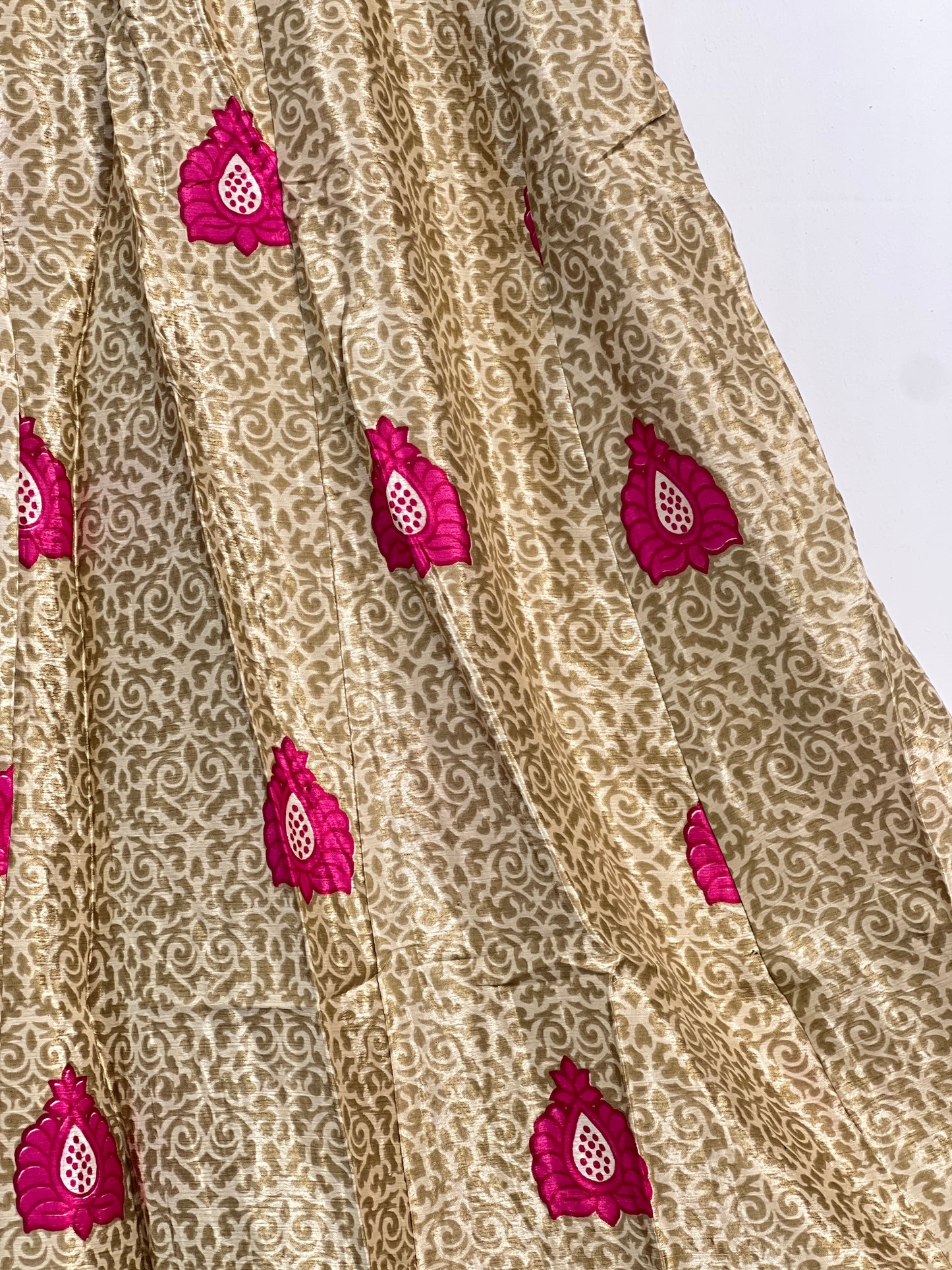 Vintage Saree Silk Pleated Skirt