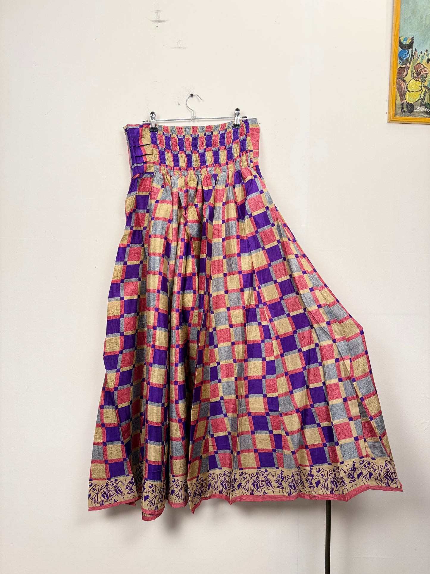 Vintage Saree Silk Pleated Skirt