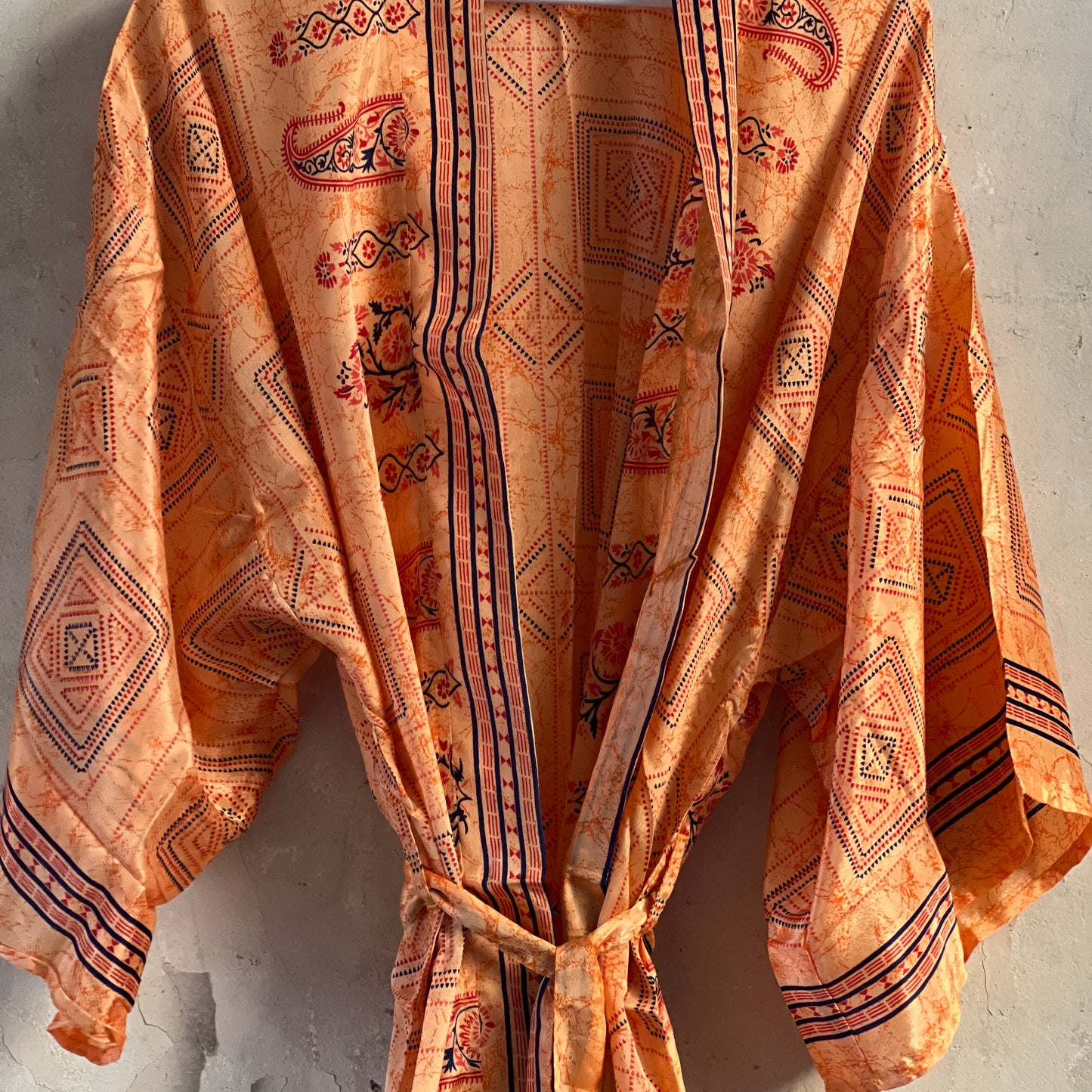 Vintage Saree Silk Kimono / Duster - Long