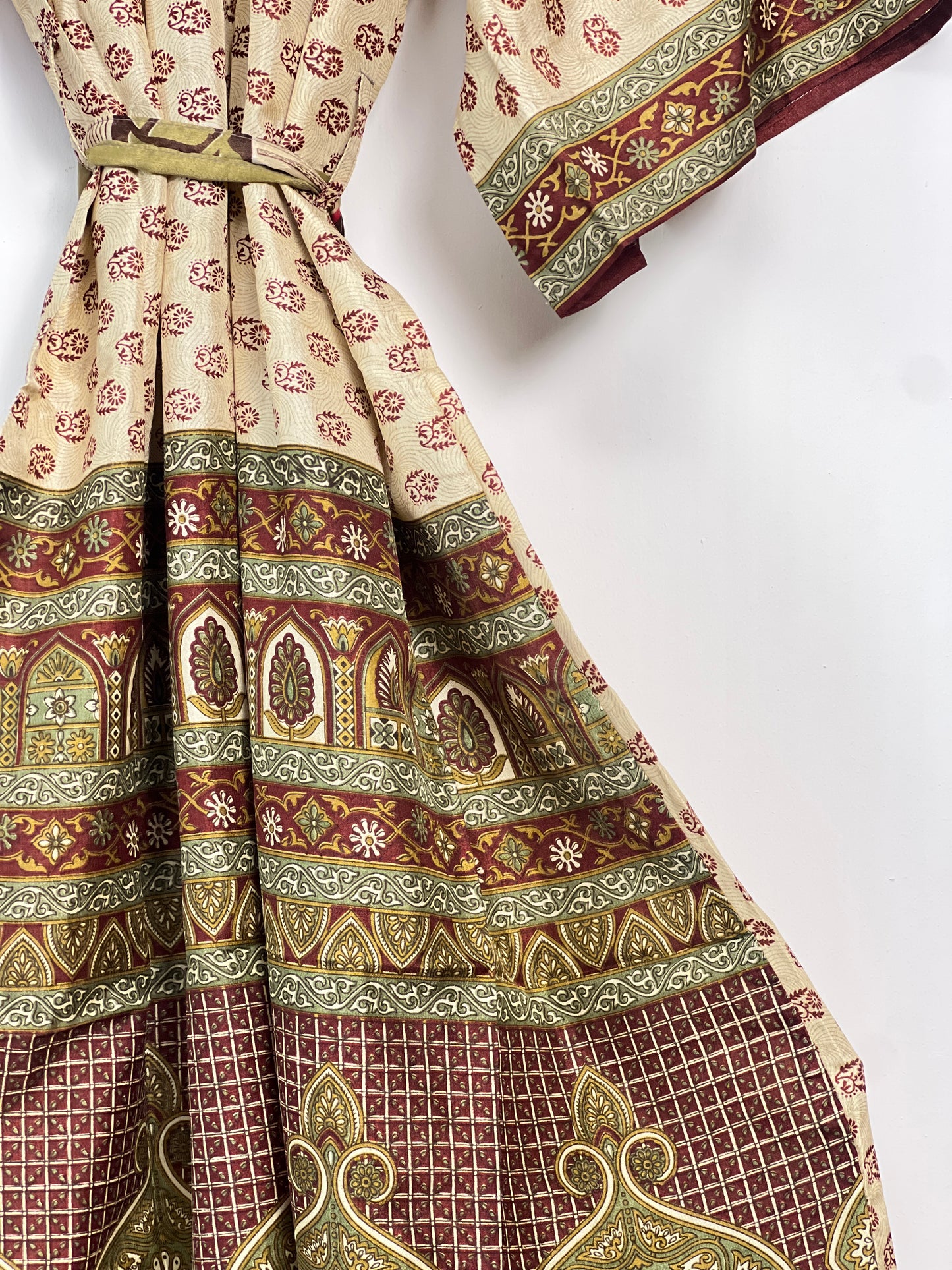 Vintage Saree Silk Kimono / Duster - Long