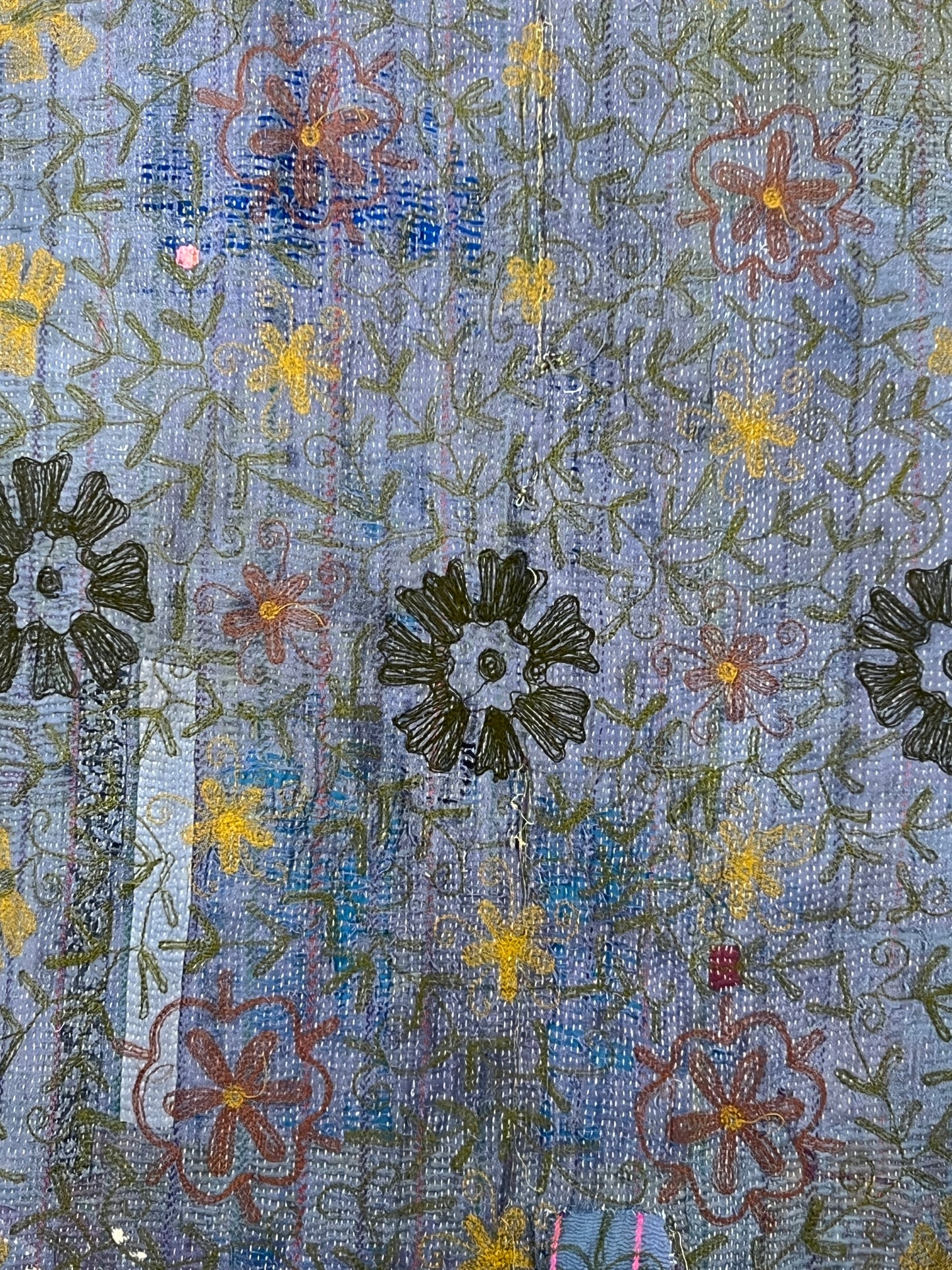 Vintage Kantha Suzani Quilt