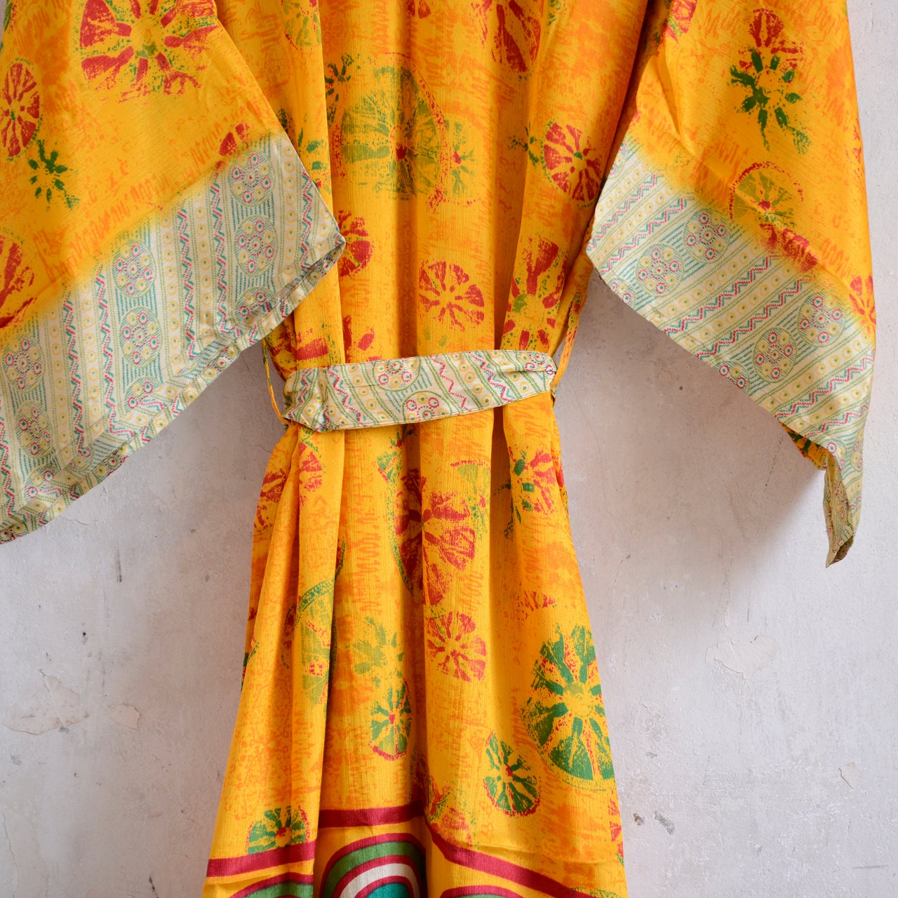 Vintage Saree Silk Kimono / Duster - Long