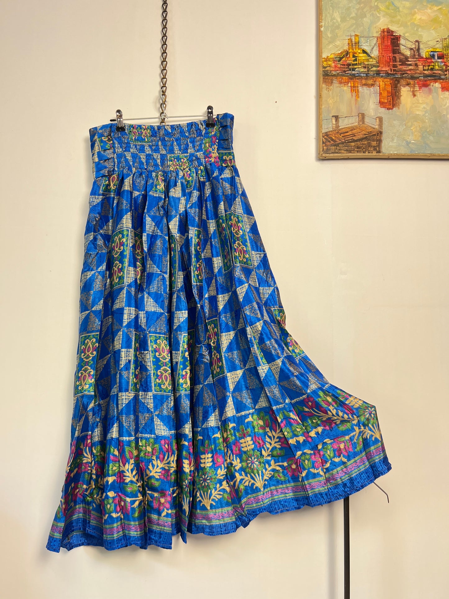 Vintage Saree Silk Pleated Skirt