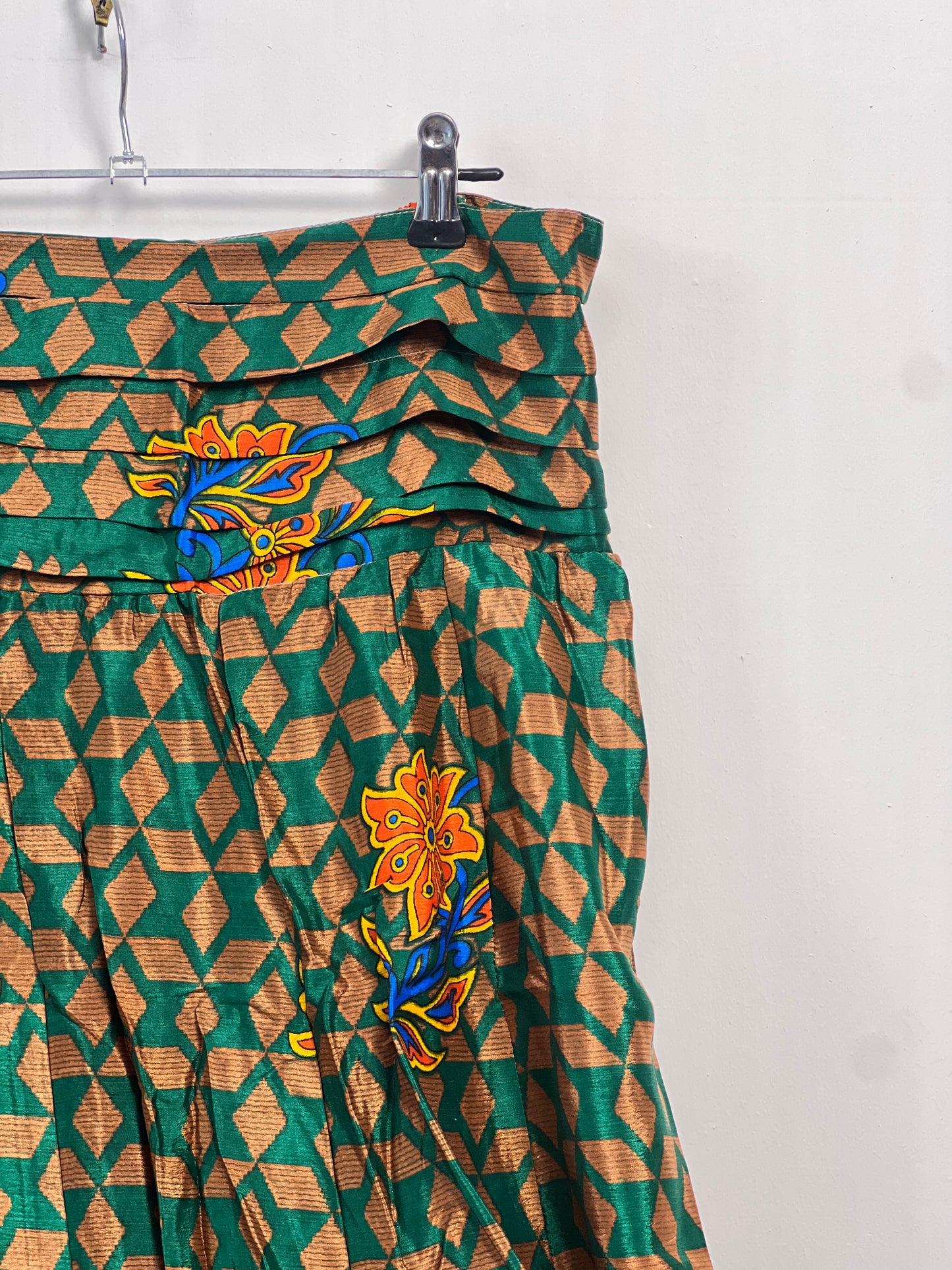 Vintage Saree Silk Pleated Skirt
