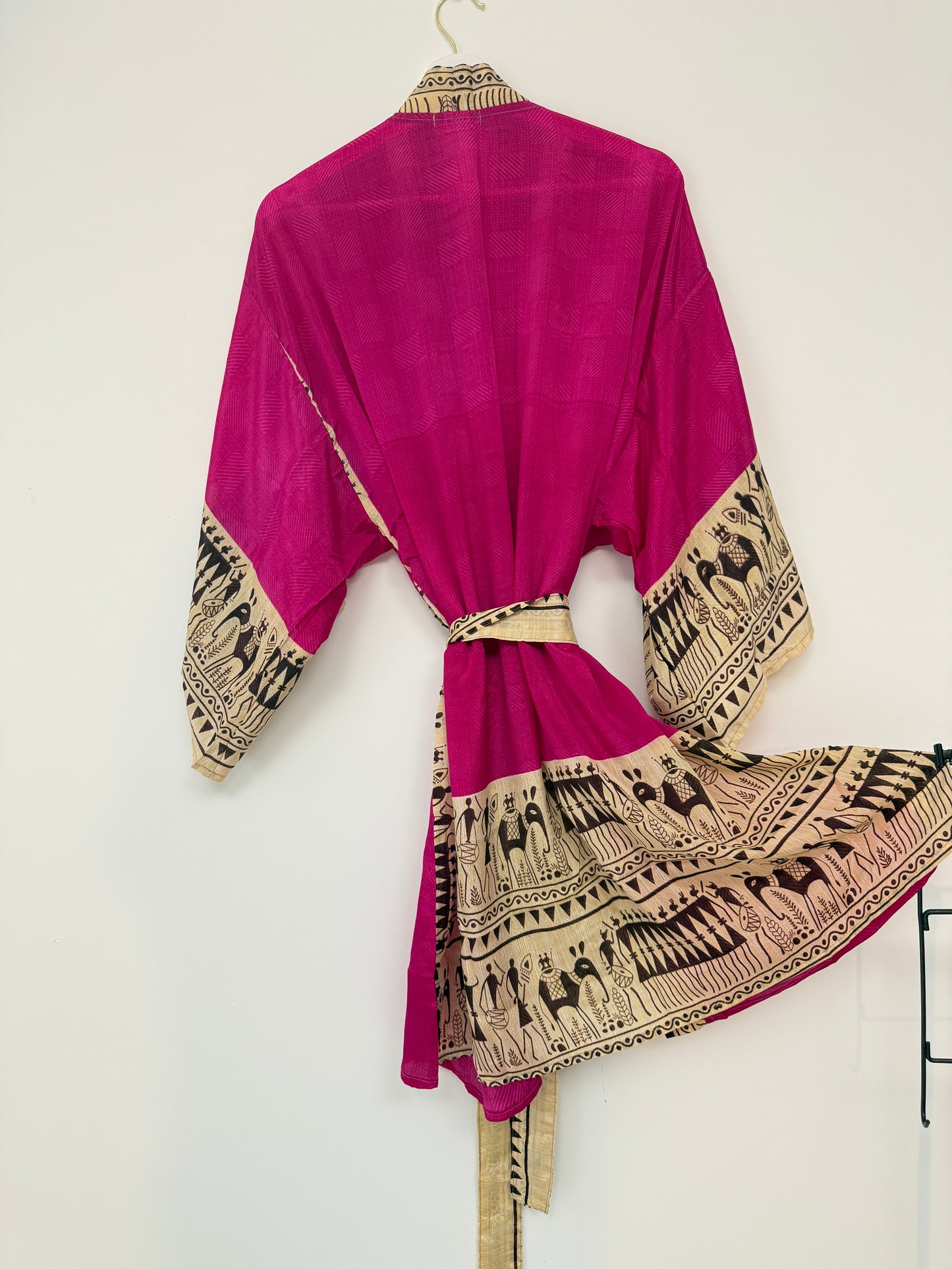 Vintage Saree Silk Kimono / Duster - Short