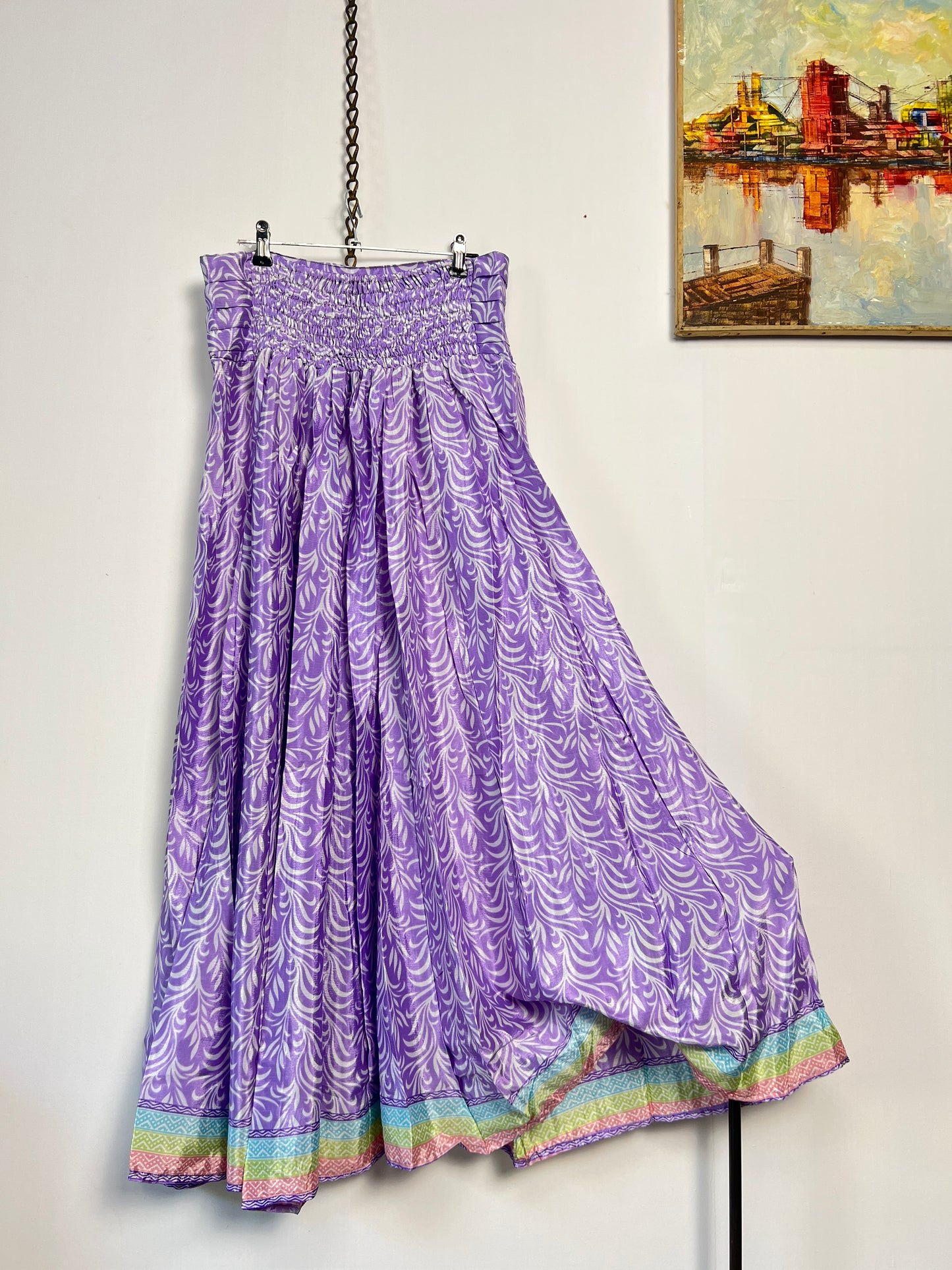 Vintage Saree Silk Pleated Skirt
