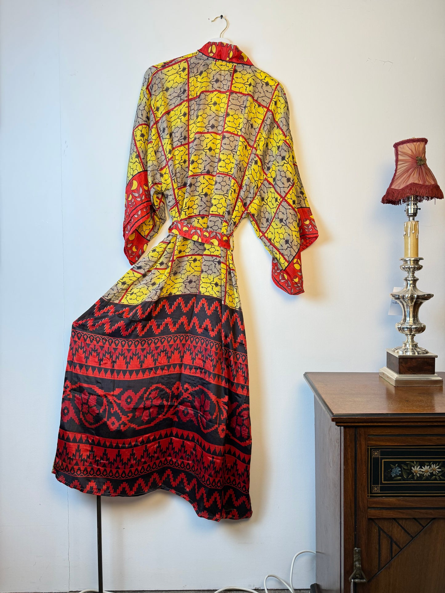 Vintage Saree Silk Kimono / Duster - Long