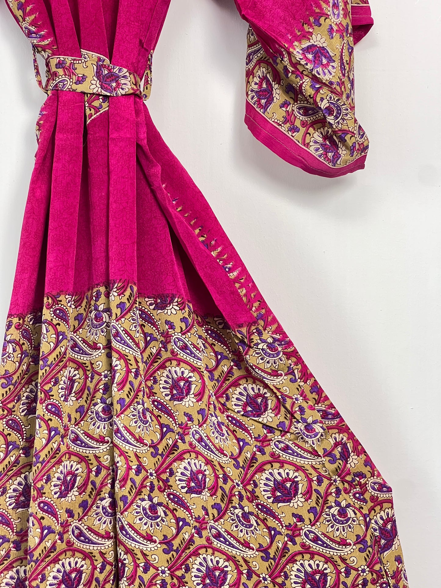 Vintage Saree Silk Kimono / Duster - Long