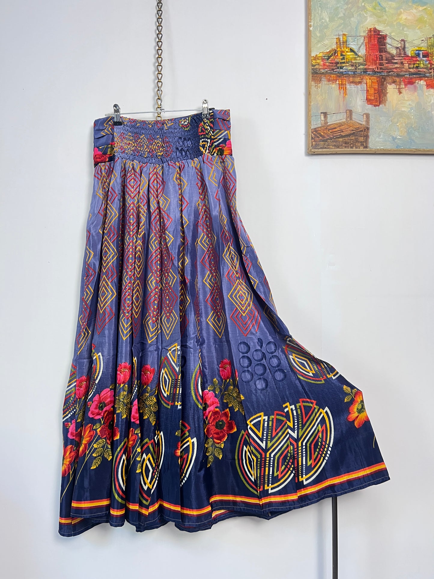 Vintage Saree Silk Pleated Skirt