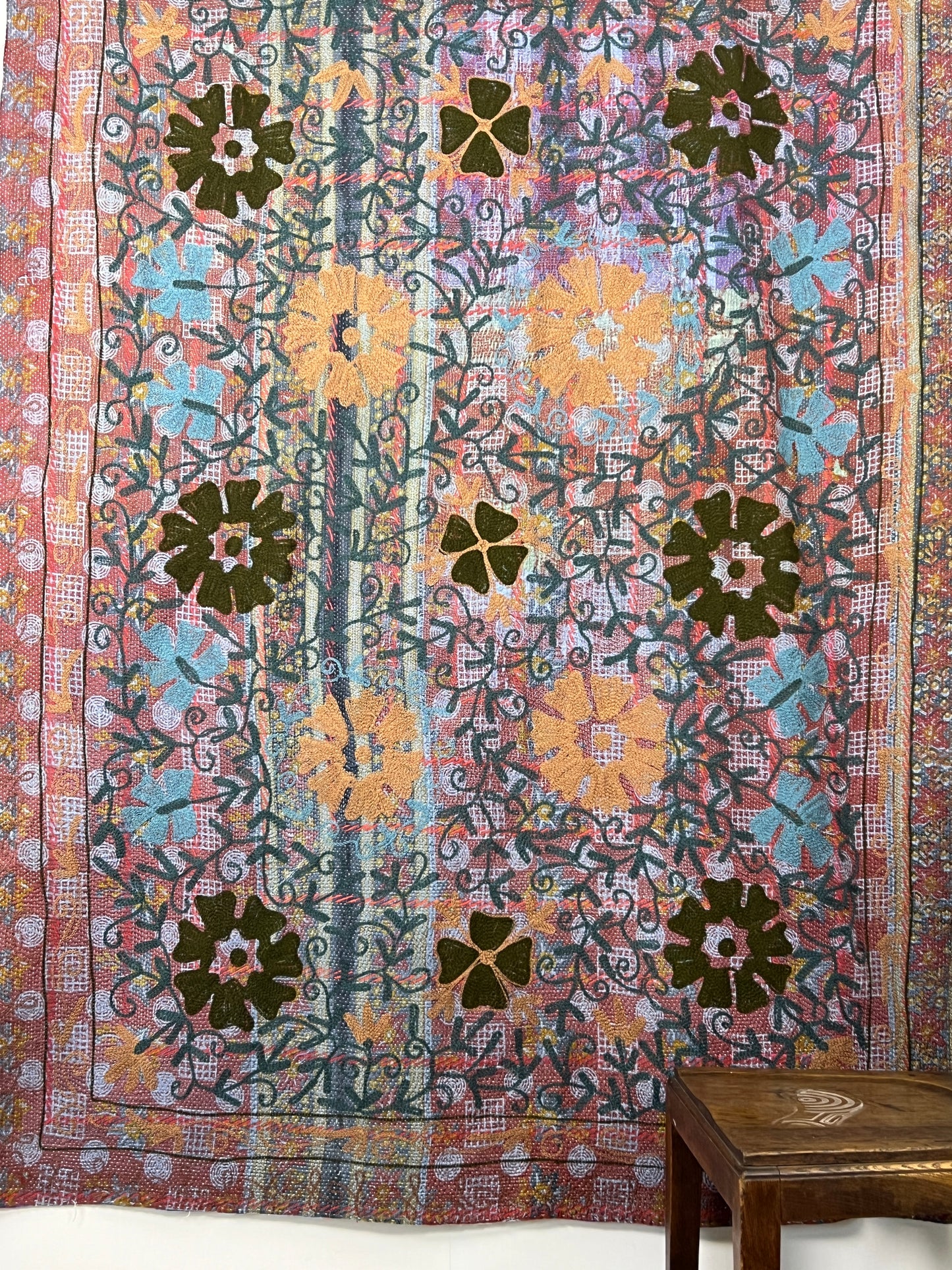 Vintage Kantha Suzani Quilt