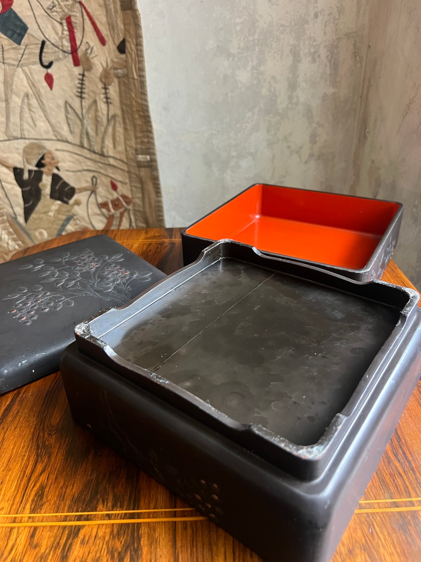 Japanese Lacquerware Two Layer Jubako Box - c1920