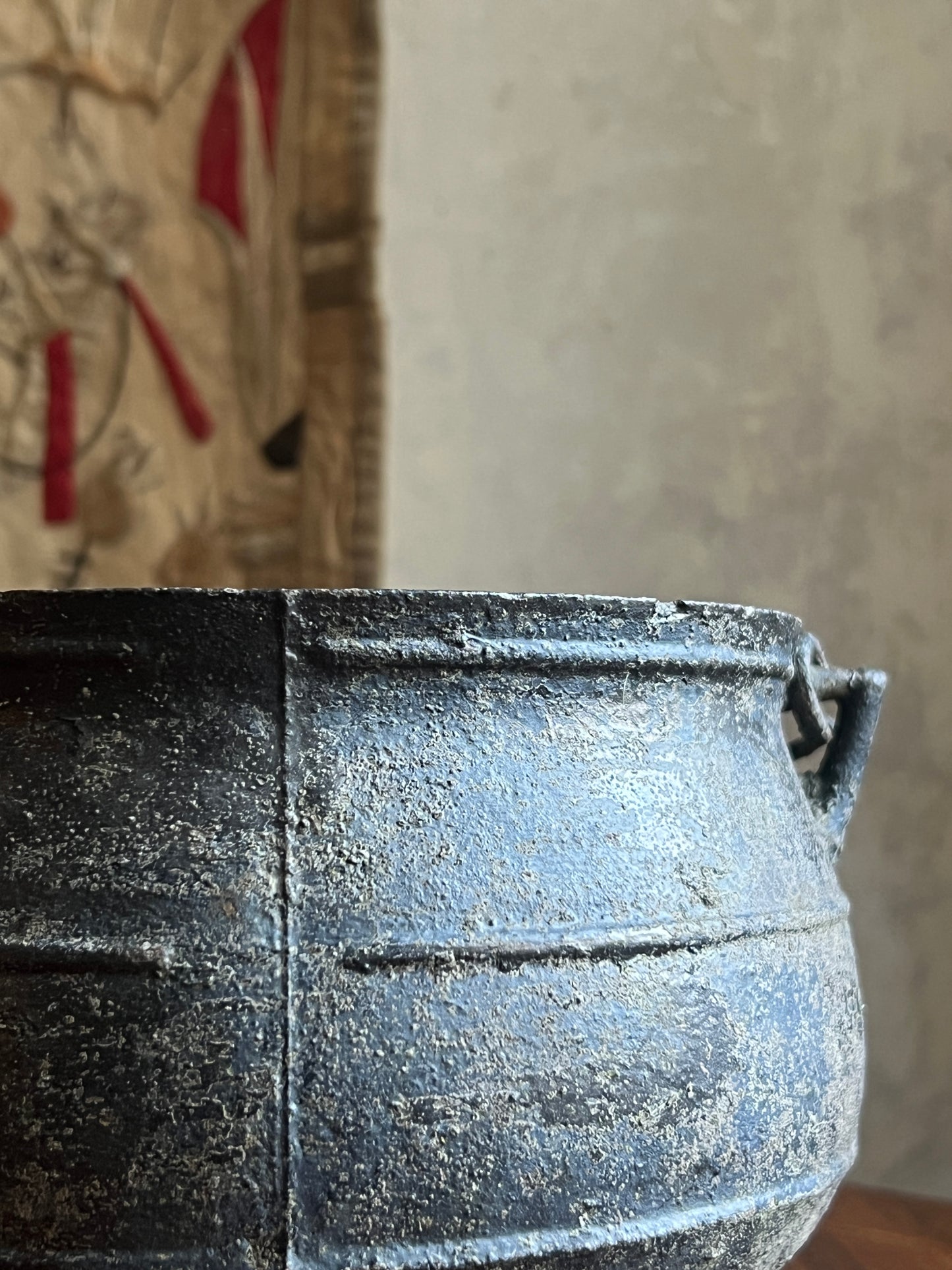 A Diminutive Vernacular Cast Iron Cauldron ~ 19thC Scottish