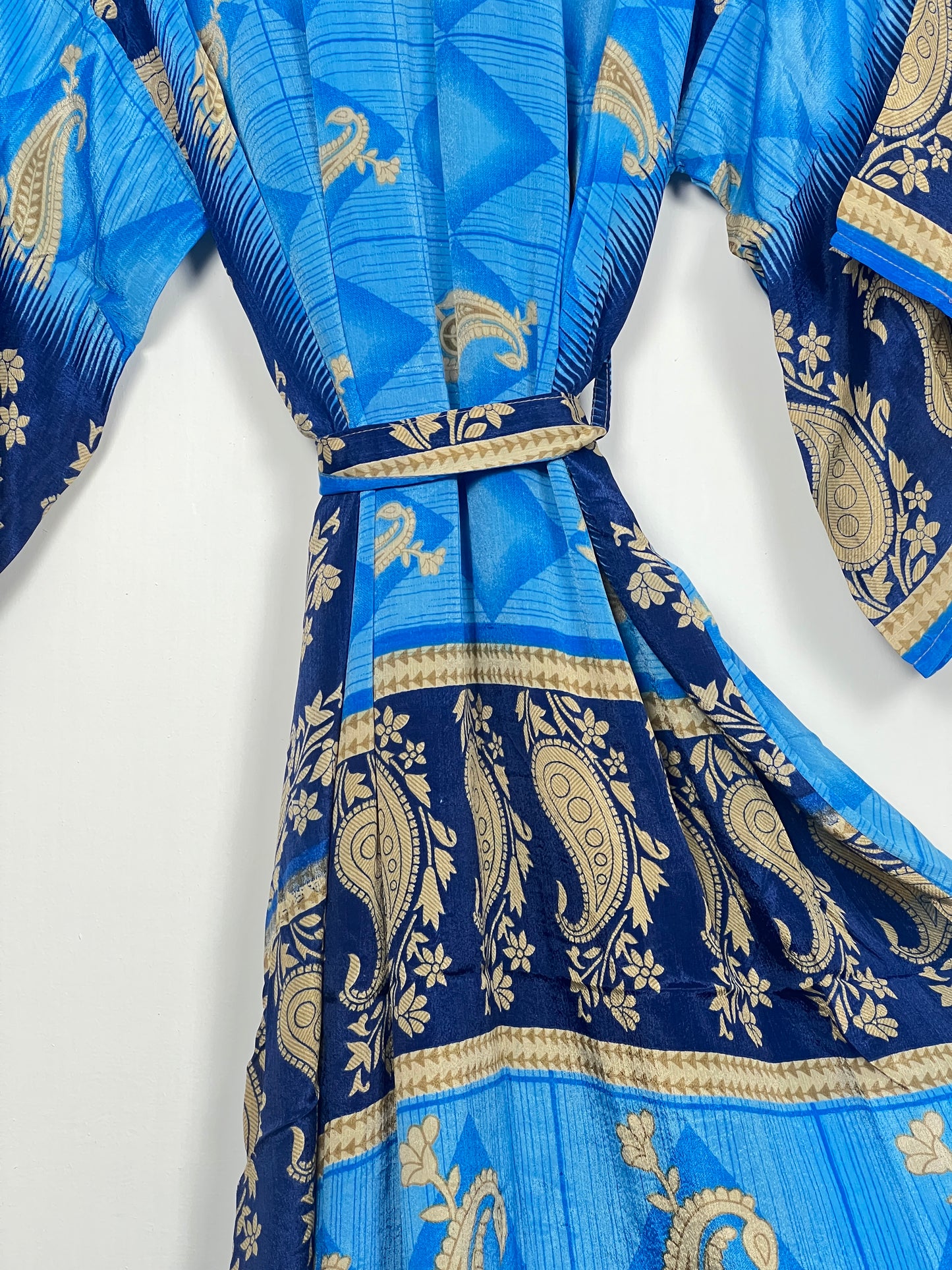 Vintage Saree Silk Kimono / Duster - Long - Wider Unisex Fit