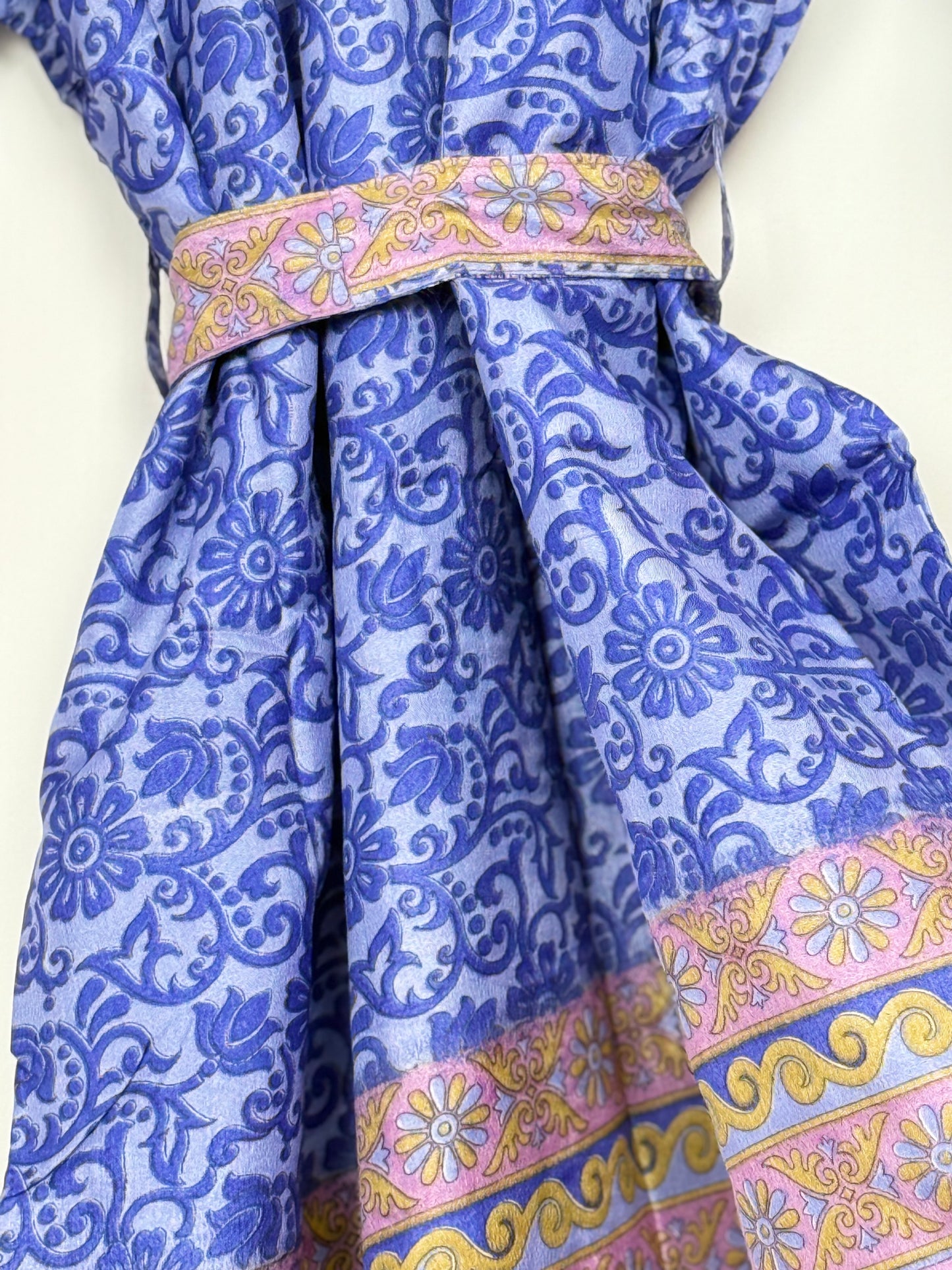 Vintage Saree Silk Kimono / Duster - Long
