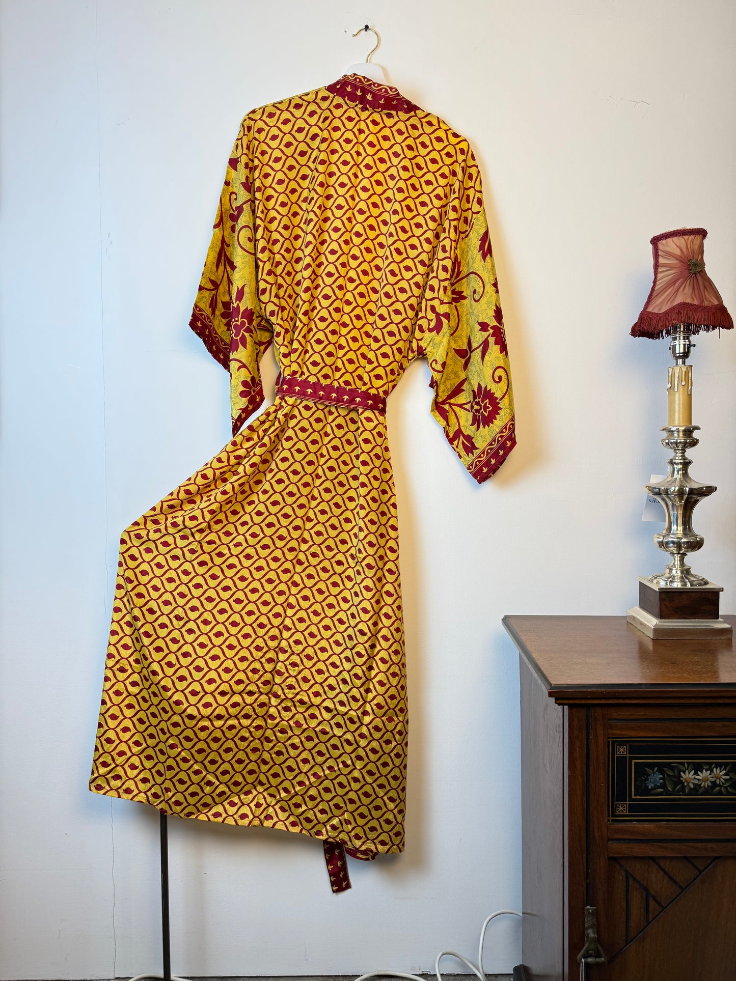 Vintage Saree Silk Kimono / Duster - Long