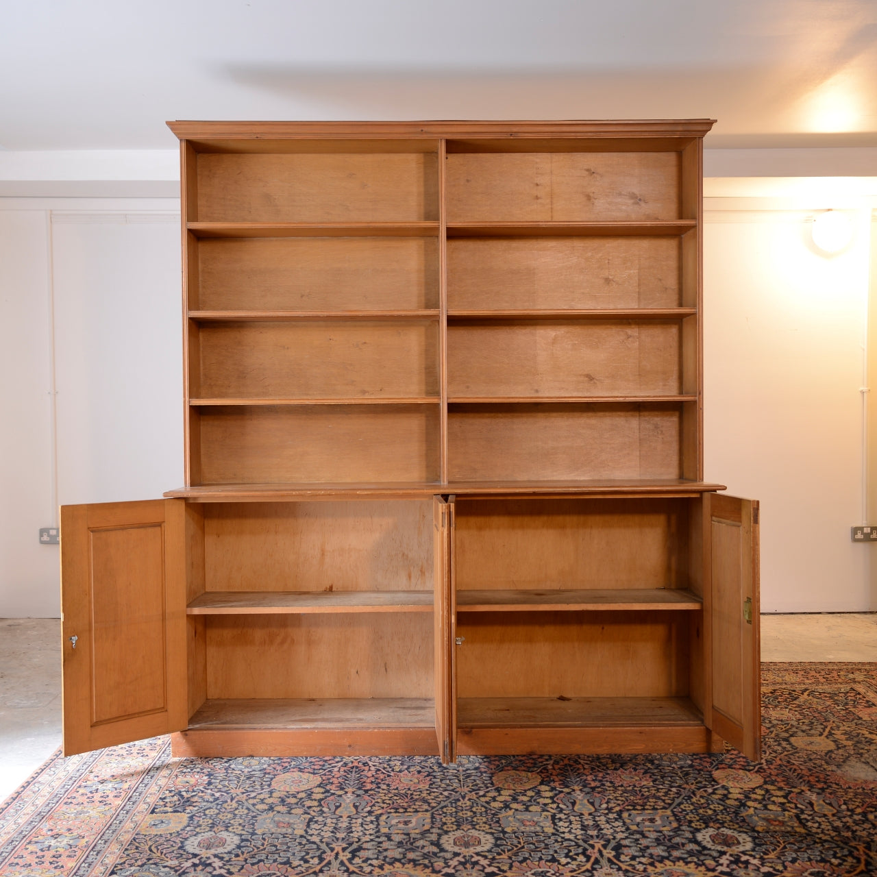 Early 20thC Open Topped Bookcase with Cupboards