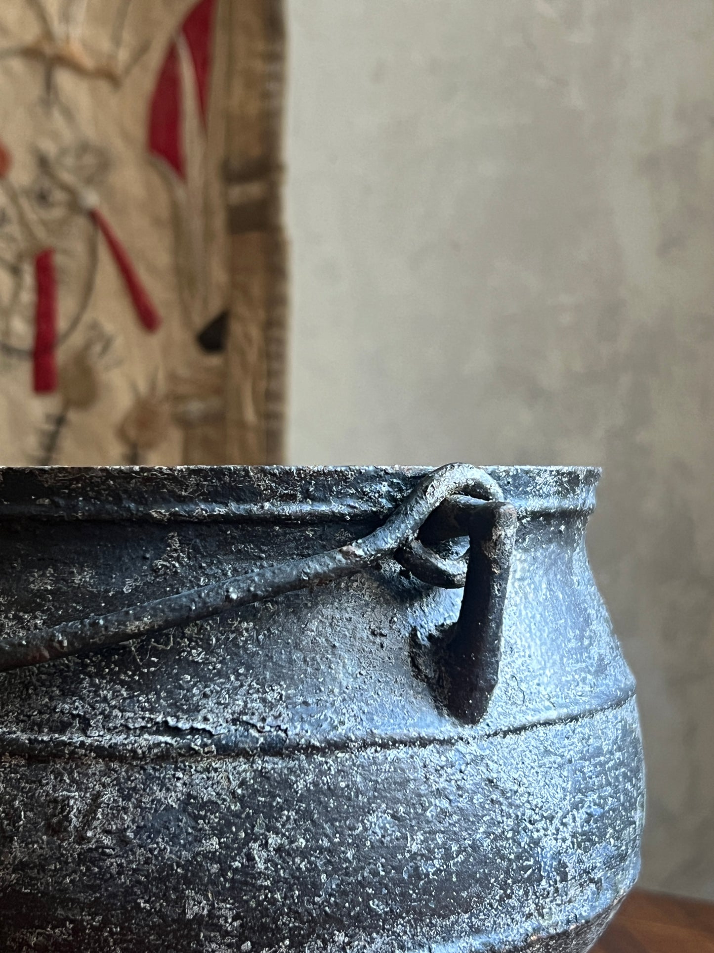 A Diminutive Vernacular Cast Iron Cauldron ~ 19thC Scottish