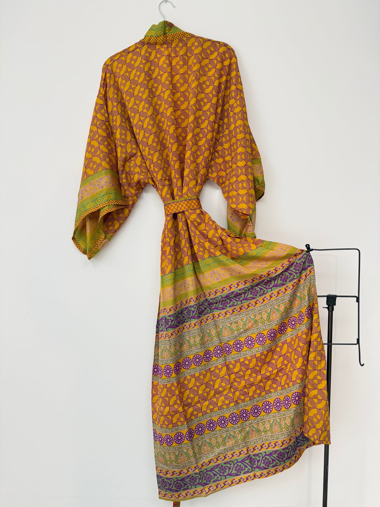 Vintage Saree Silk Kimono / Duster - Long