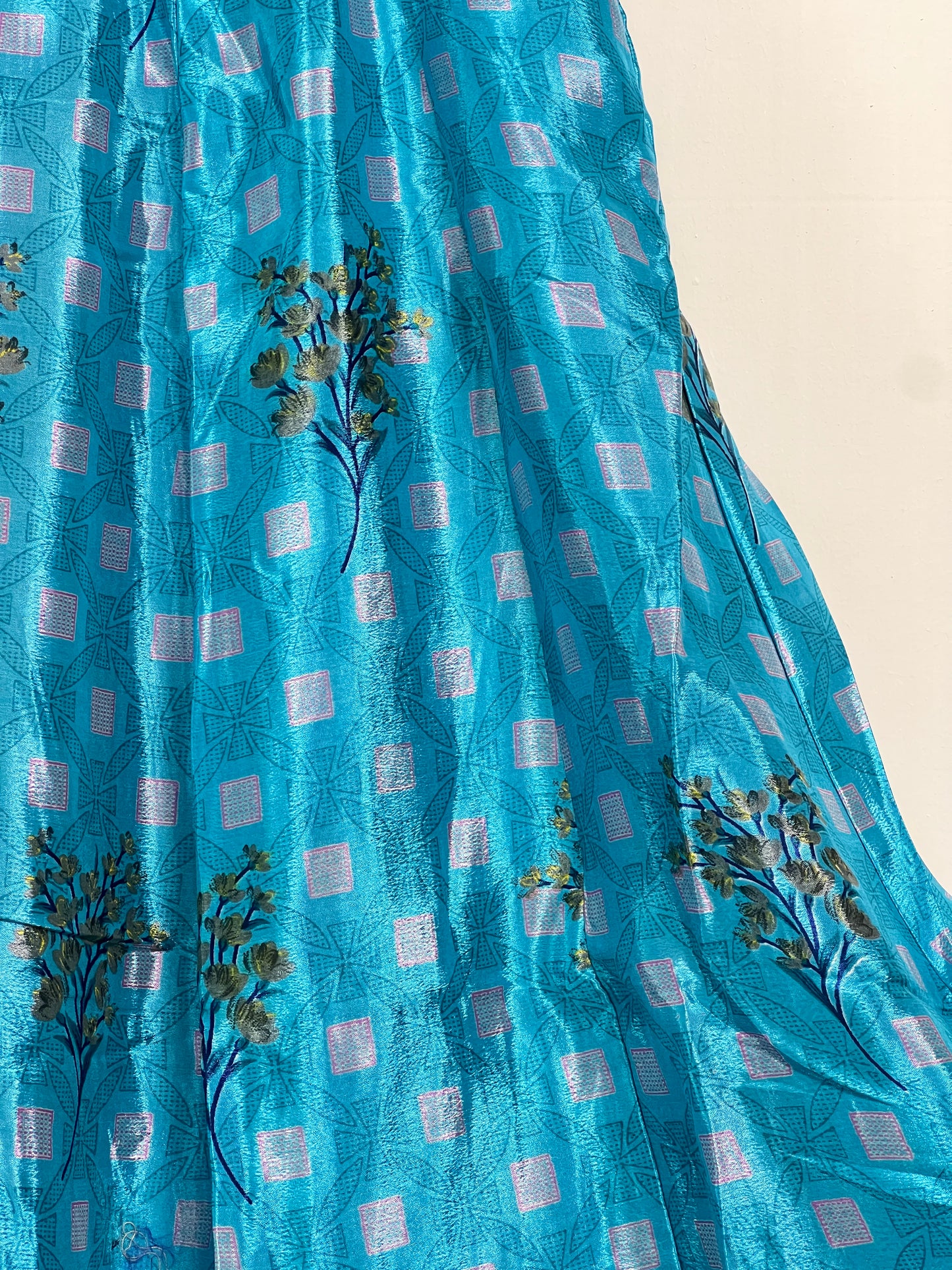 Vintage Saree Silk Pleated Skirt