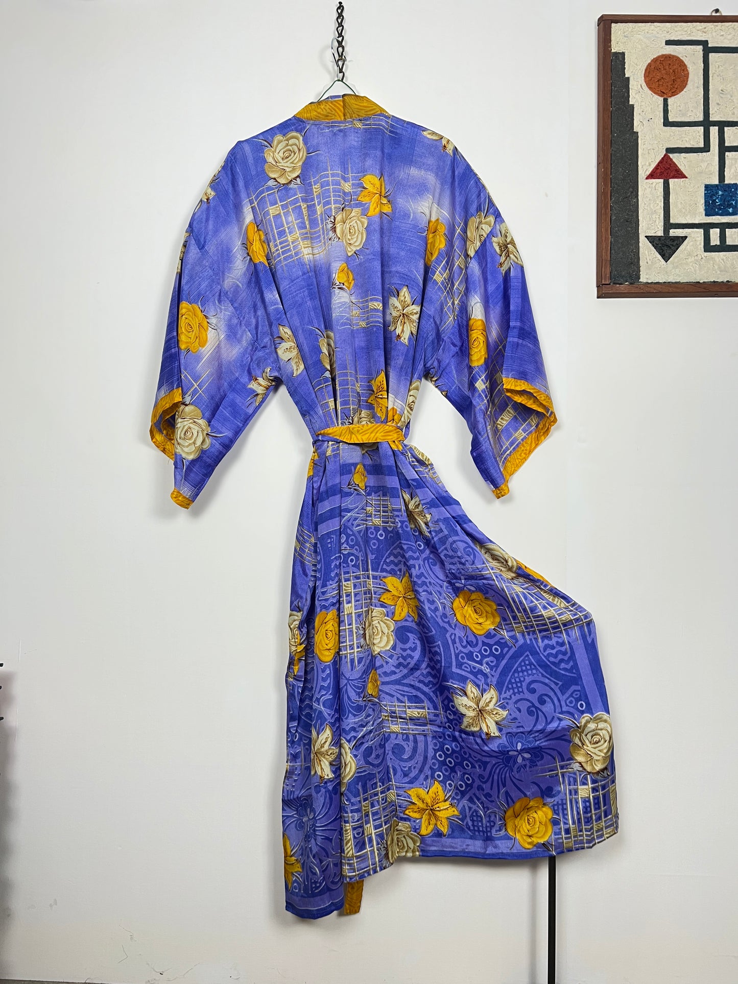 Vintage Saree Silk Kimono / Duster - Long - Wider Unisex Fit