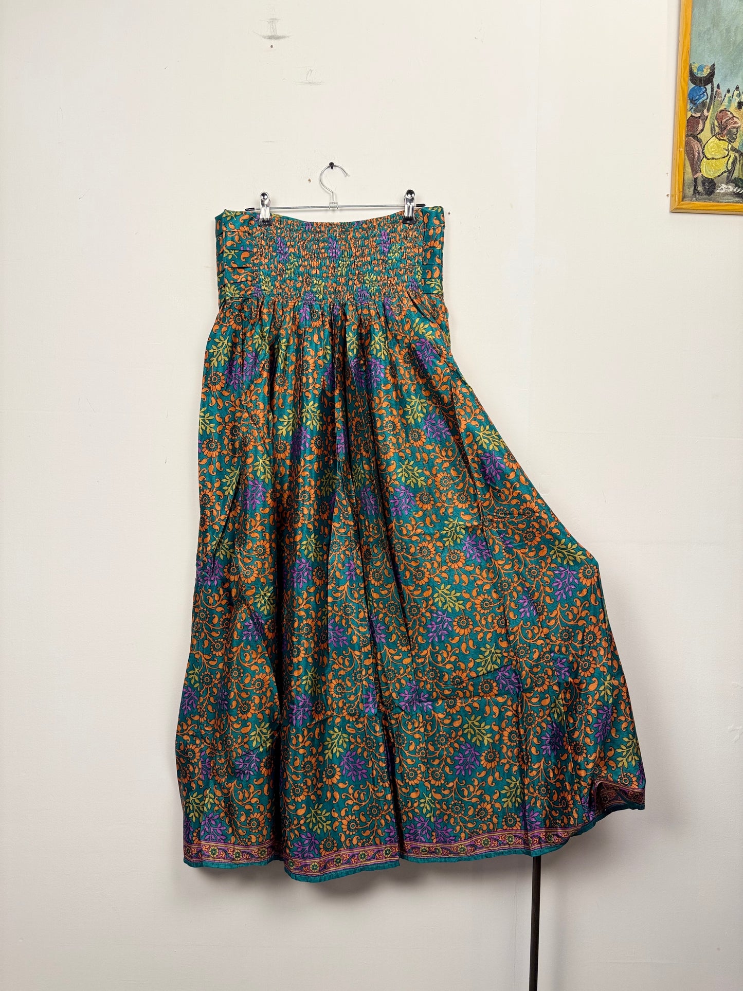 Vintage Saree Silk Pleated Skirt