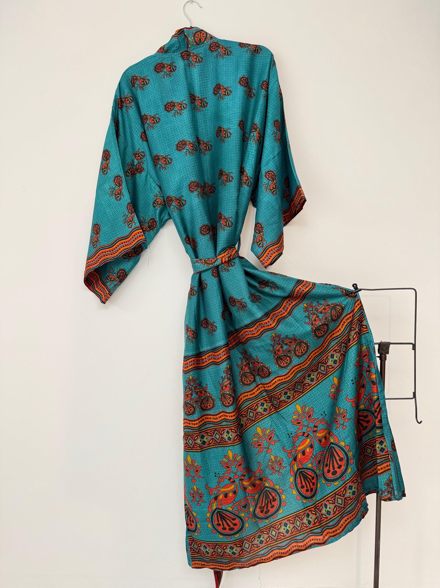 Vintage Saree Silk Kimono / Duster - Long