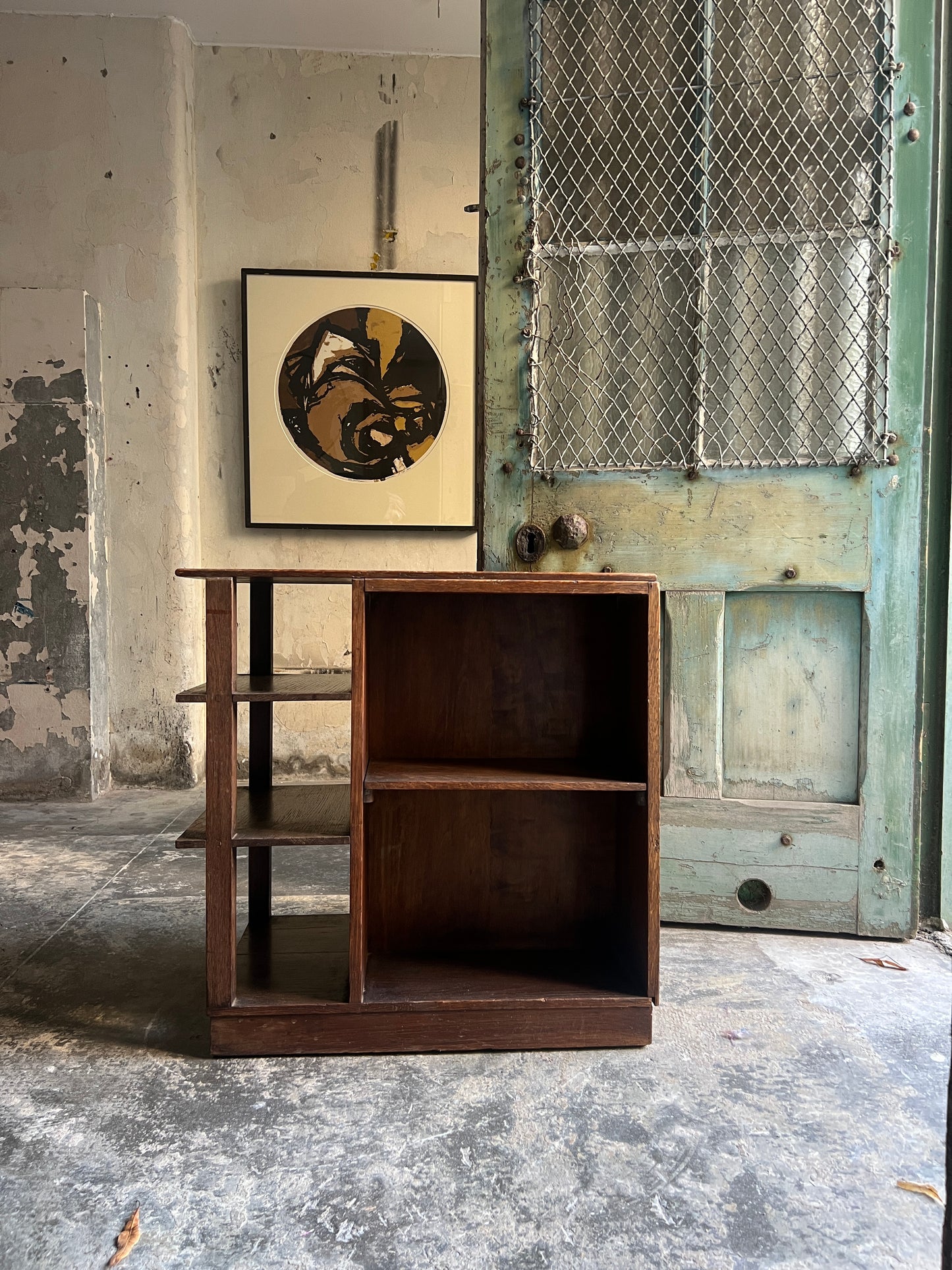 English Three Sided Modernist Compact Bookcase ~ 1930’s