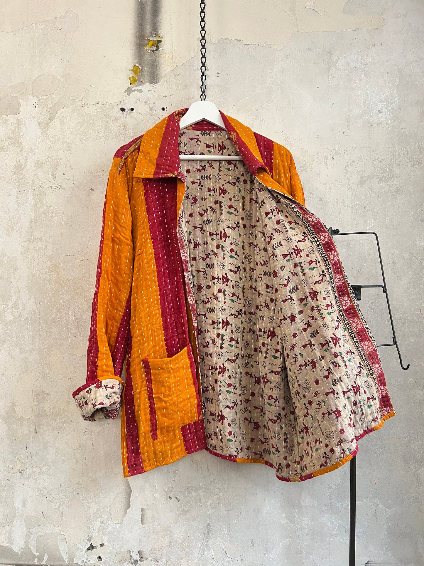 Vintage Cotton Kantha Reversible Jacket ~ No 25