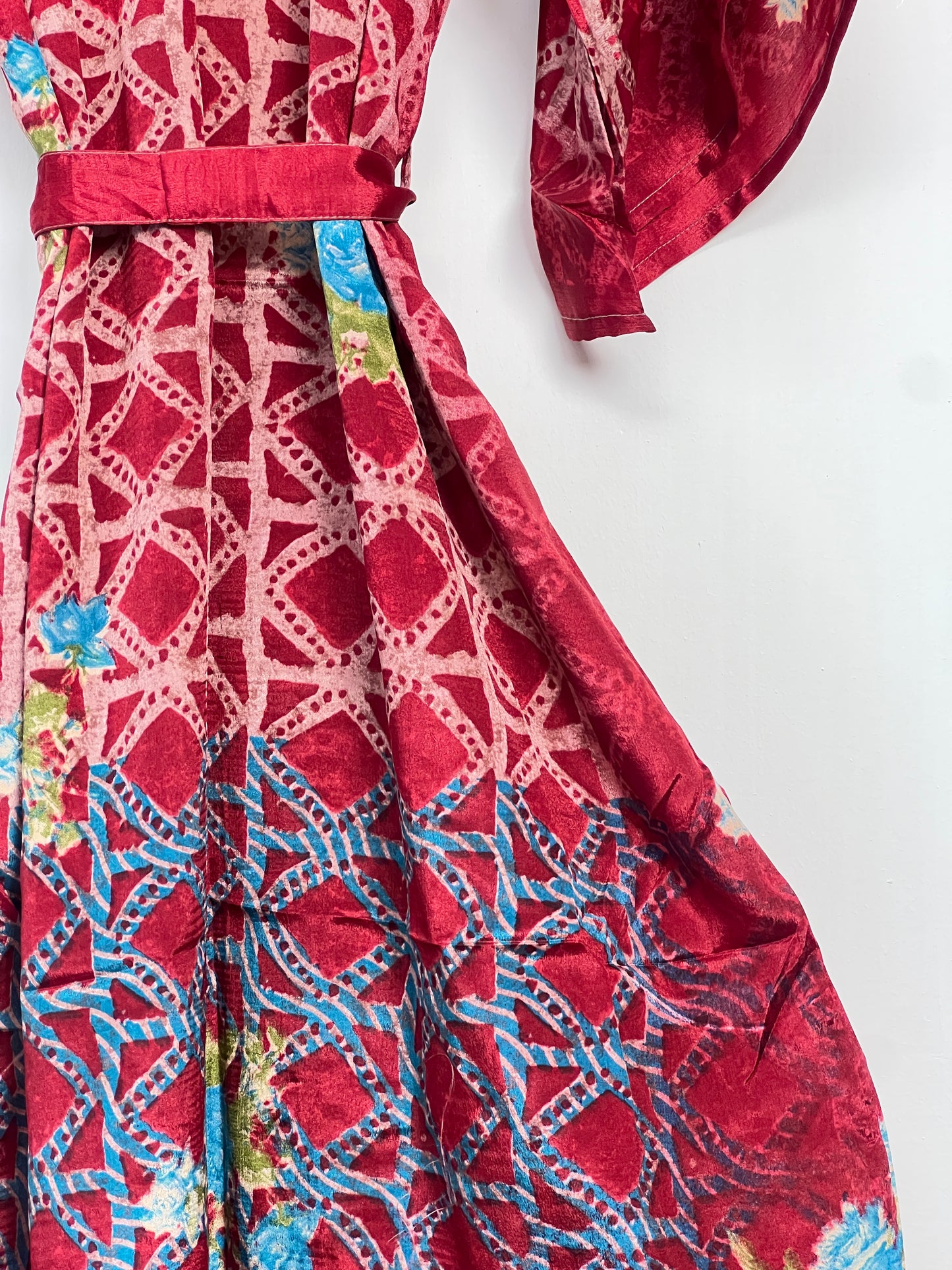 Vintage Saree Silk Kimono / Duster - Long