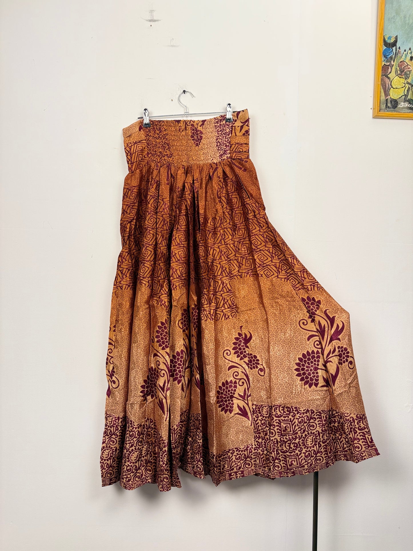 Vintage Saree Silk Pleated Skirt