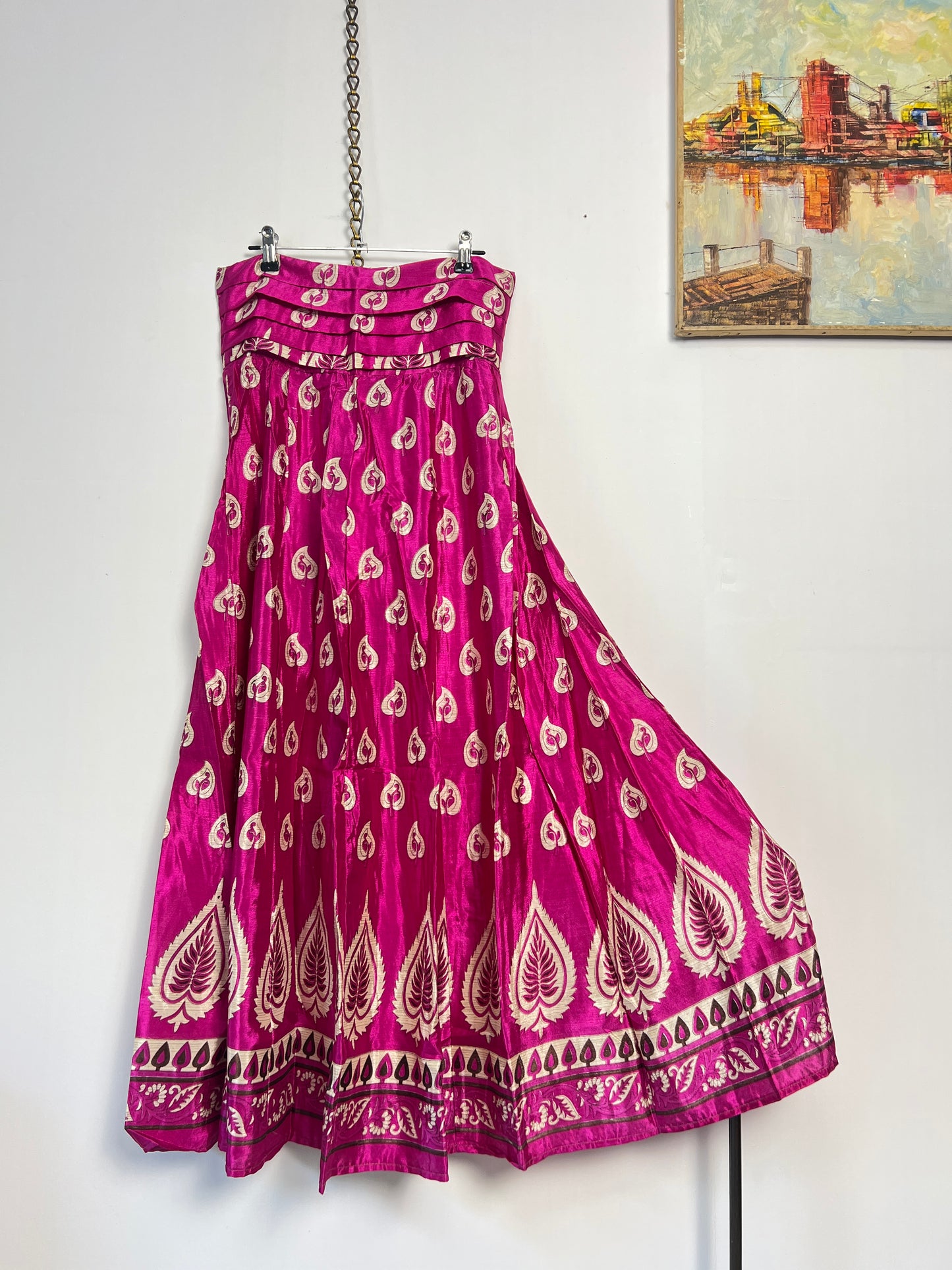 Vintage Saree Silk Pleated Skirt