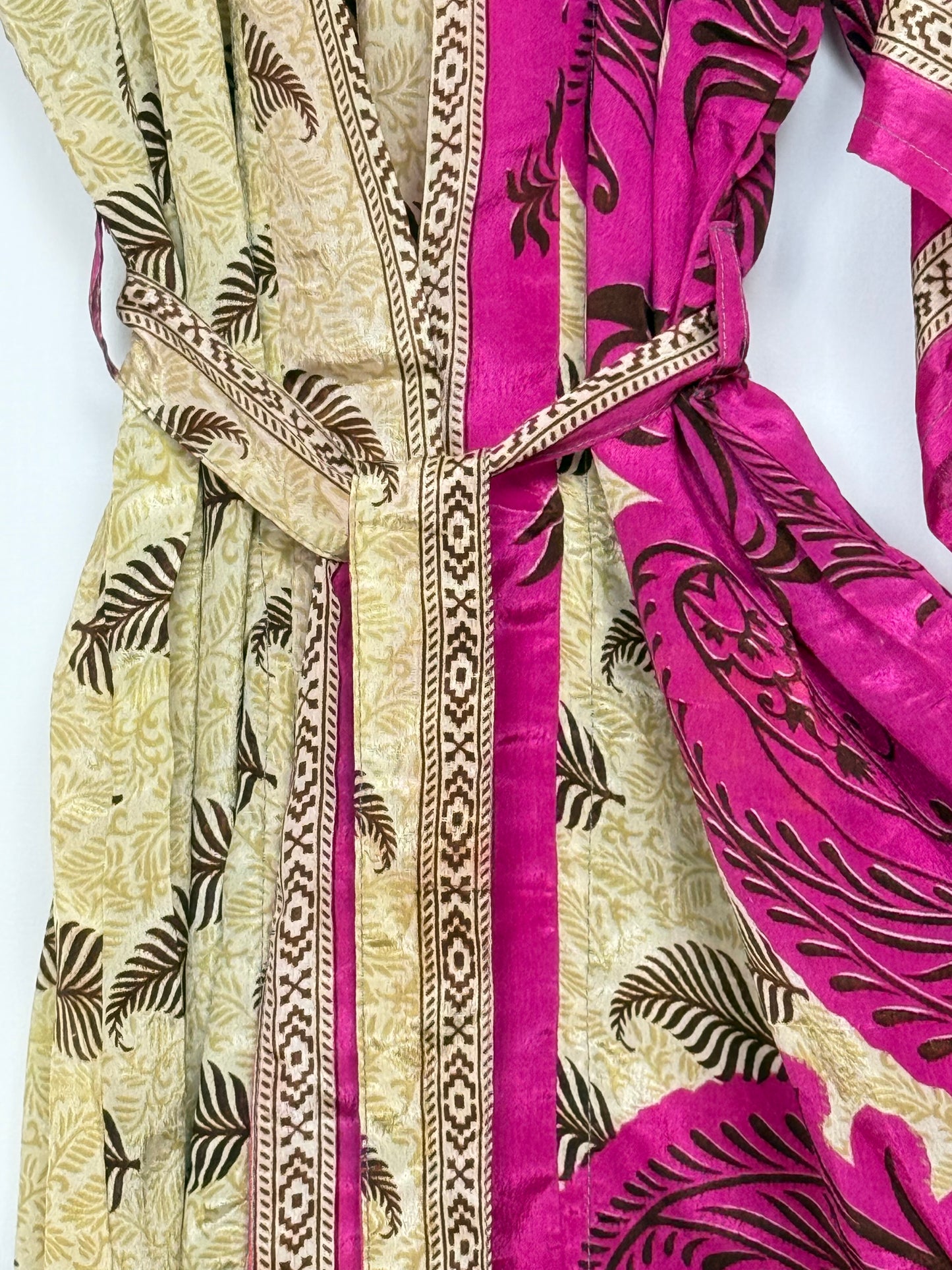 Vintage Saree Silk Kimono / Duster - Long
