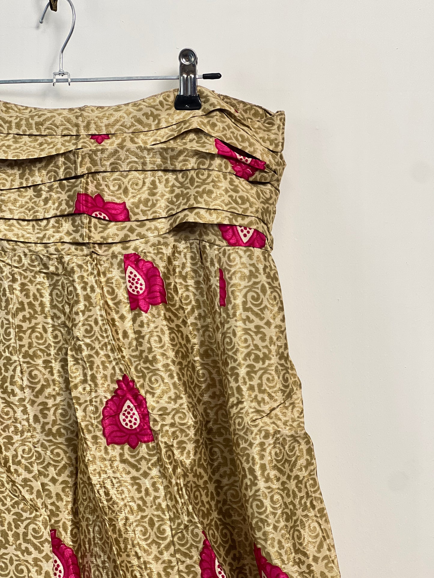 Vintage Saree Silk Pleated Skirt