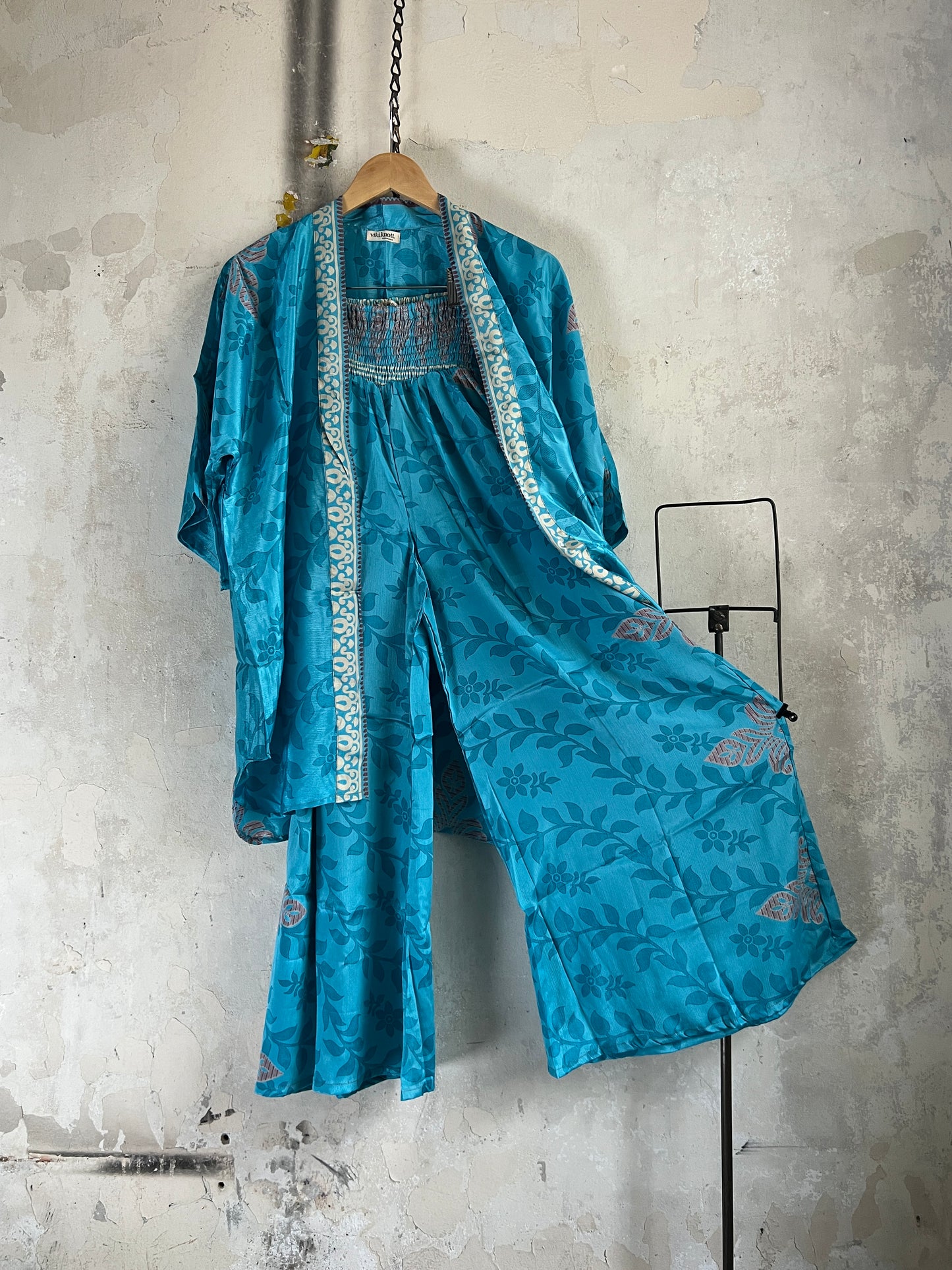 Vintage Saree Silk Trousers & Shirt Co-ordinated Set