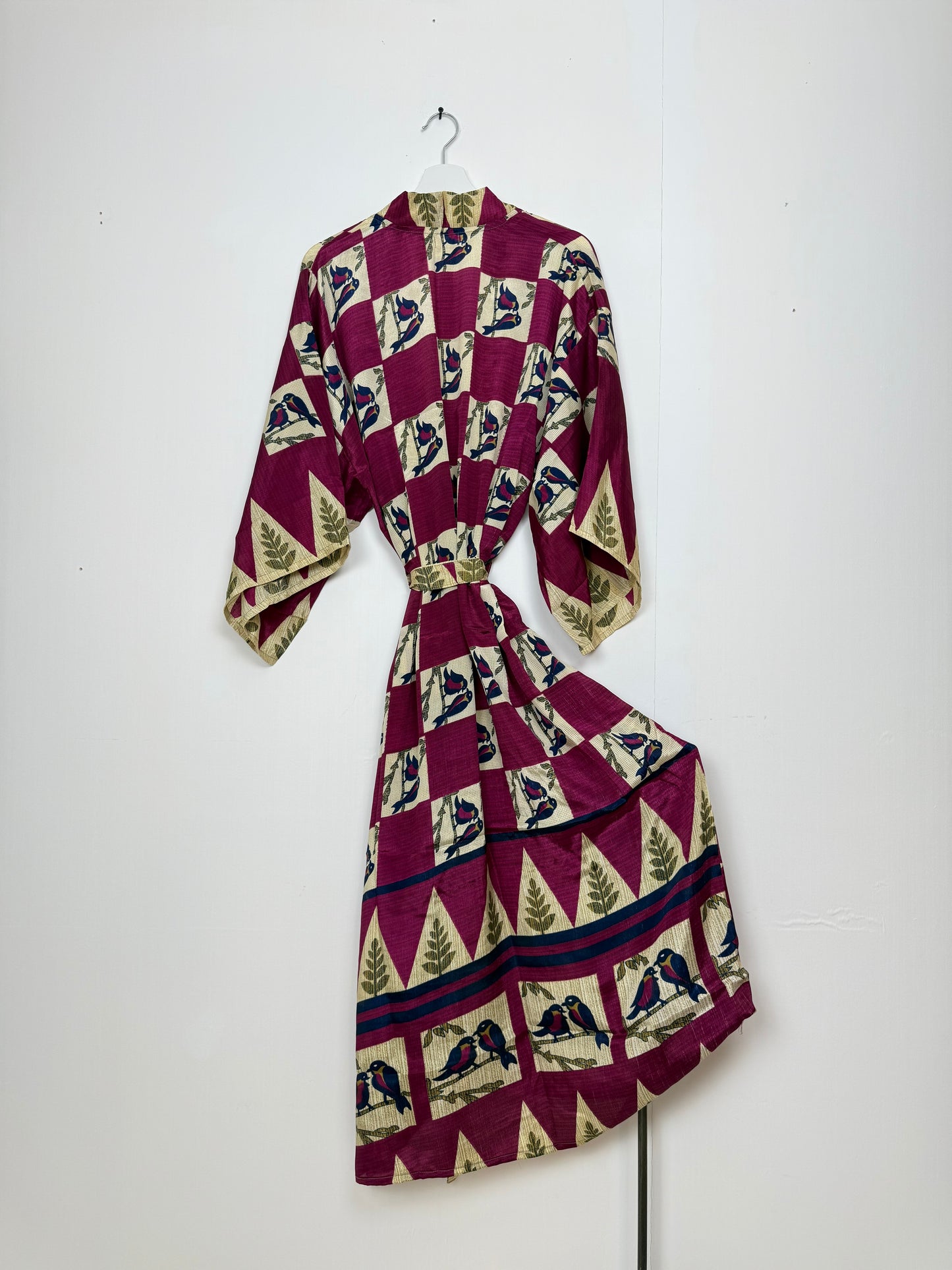 Vintage Saree Silk Kimono / Duster - Long