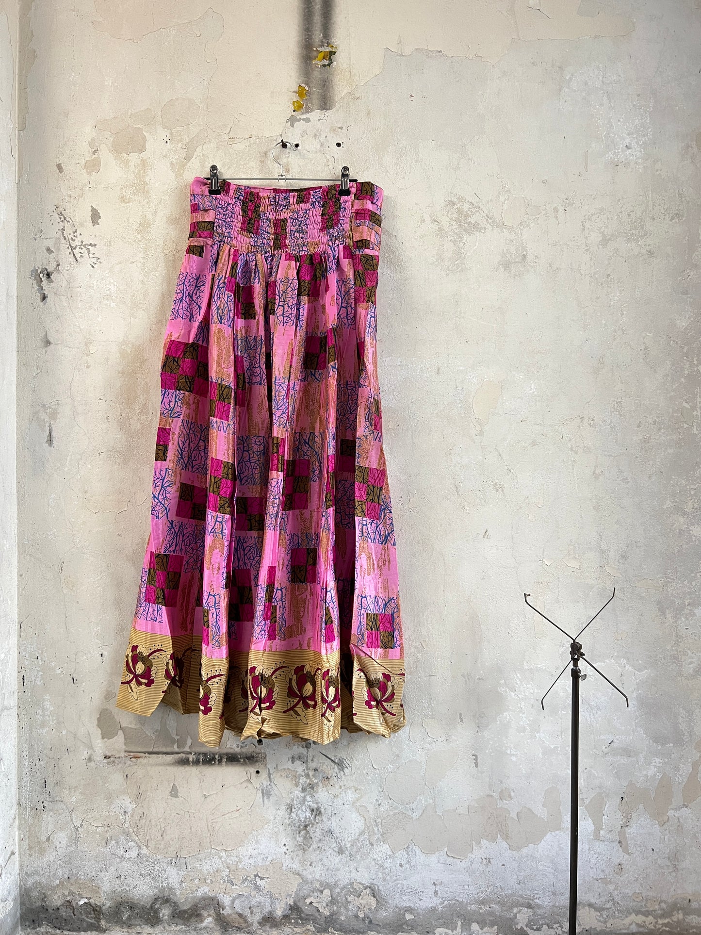 Vintage Saree Silk Pleated Skirt
