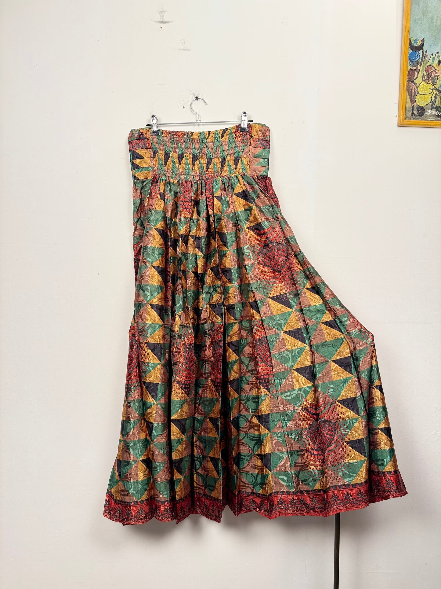 Vintage Saree Silk Pleated Skirt