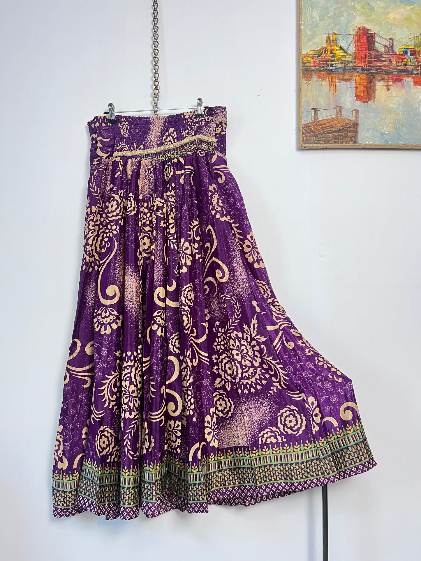 Vintage Saree Silk Pleated Skirt