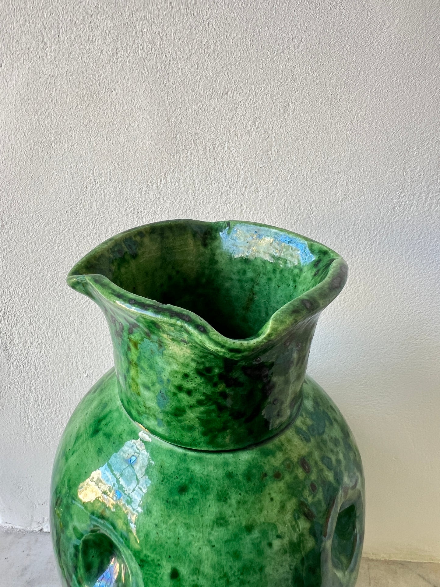 Belgian Art Nouveau Green Glazed Art Pottery Vase