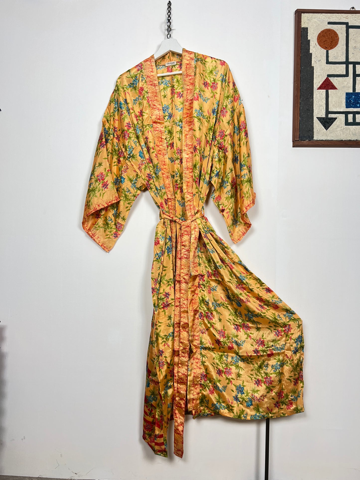 Vintage Saree Silk Kimono / Duster - Long - Wider Unisex Fit