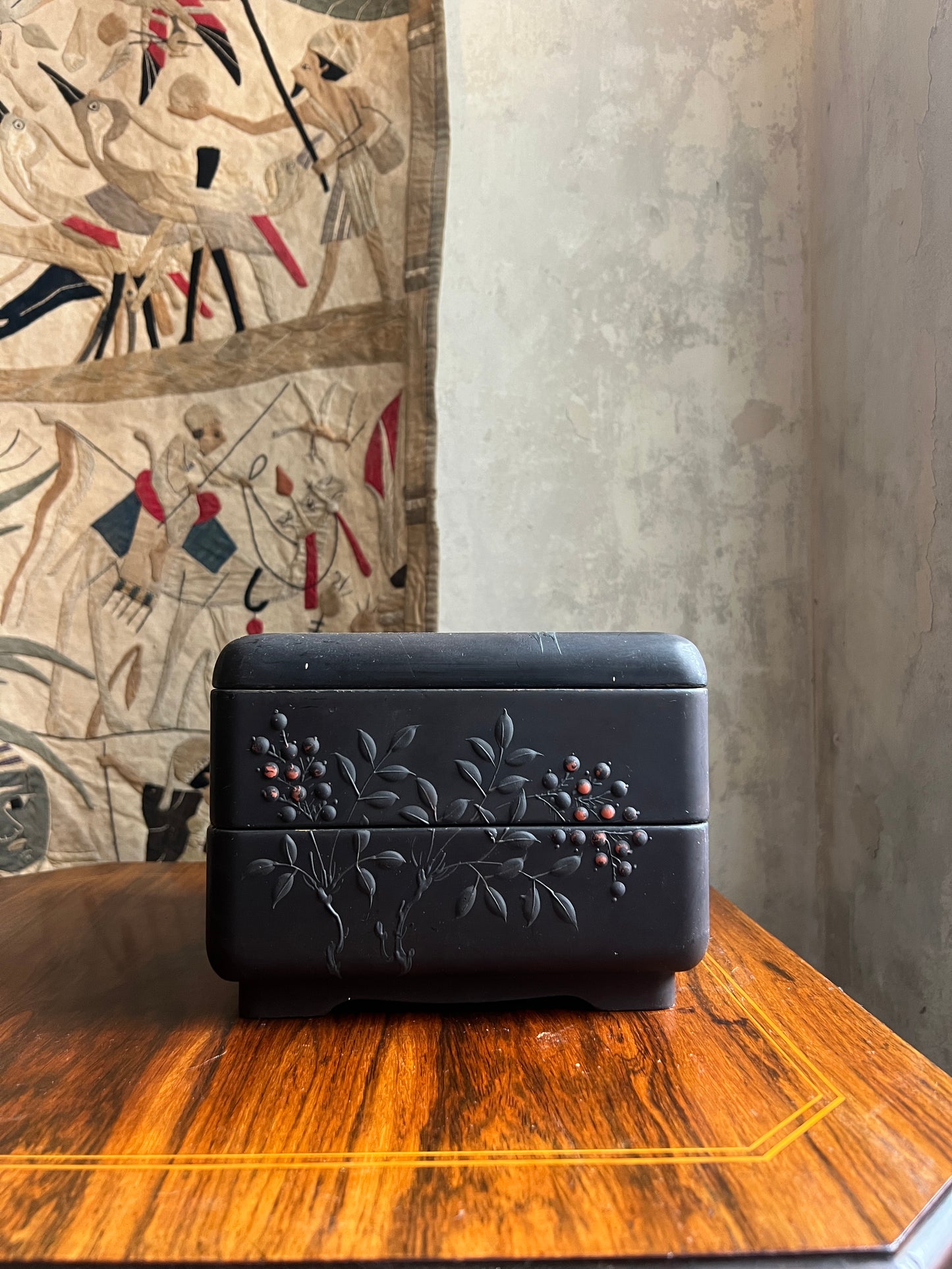 Japanese Lacquerware Two Layer Jubako Box - c1920