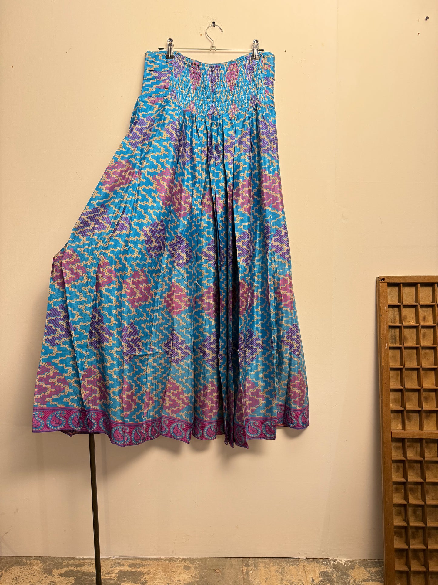 Vintage Saree Silk Pleated Skirt