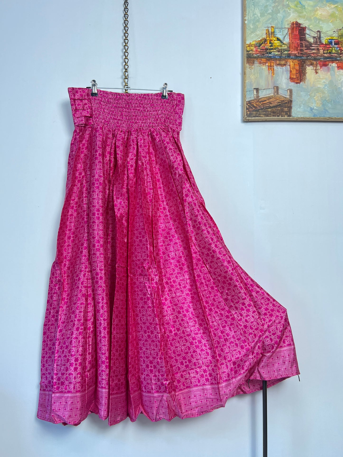 Vintage Saree Silk Pleated Skirt