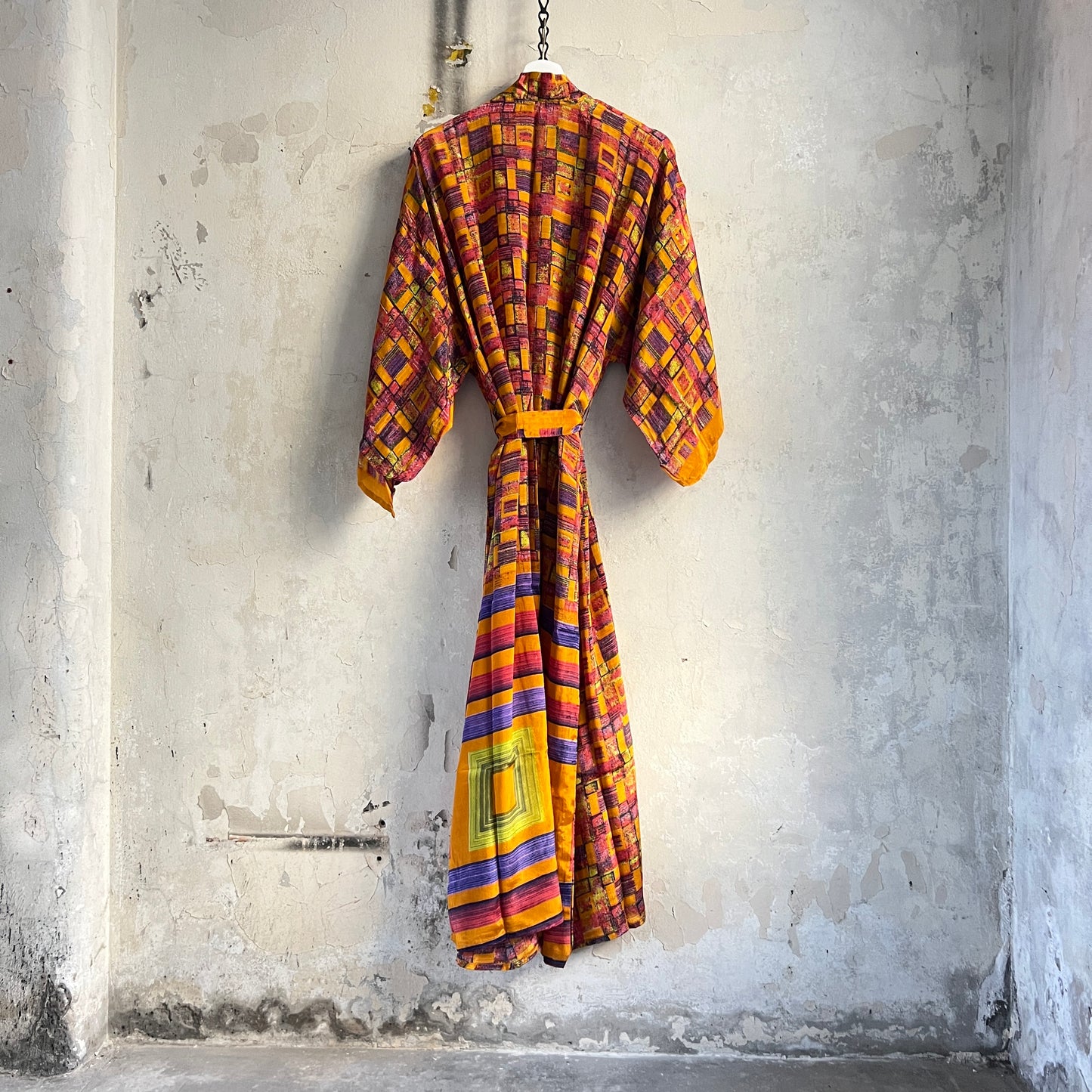 Vintage Saree Silk Kimono / Duster - Long