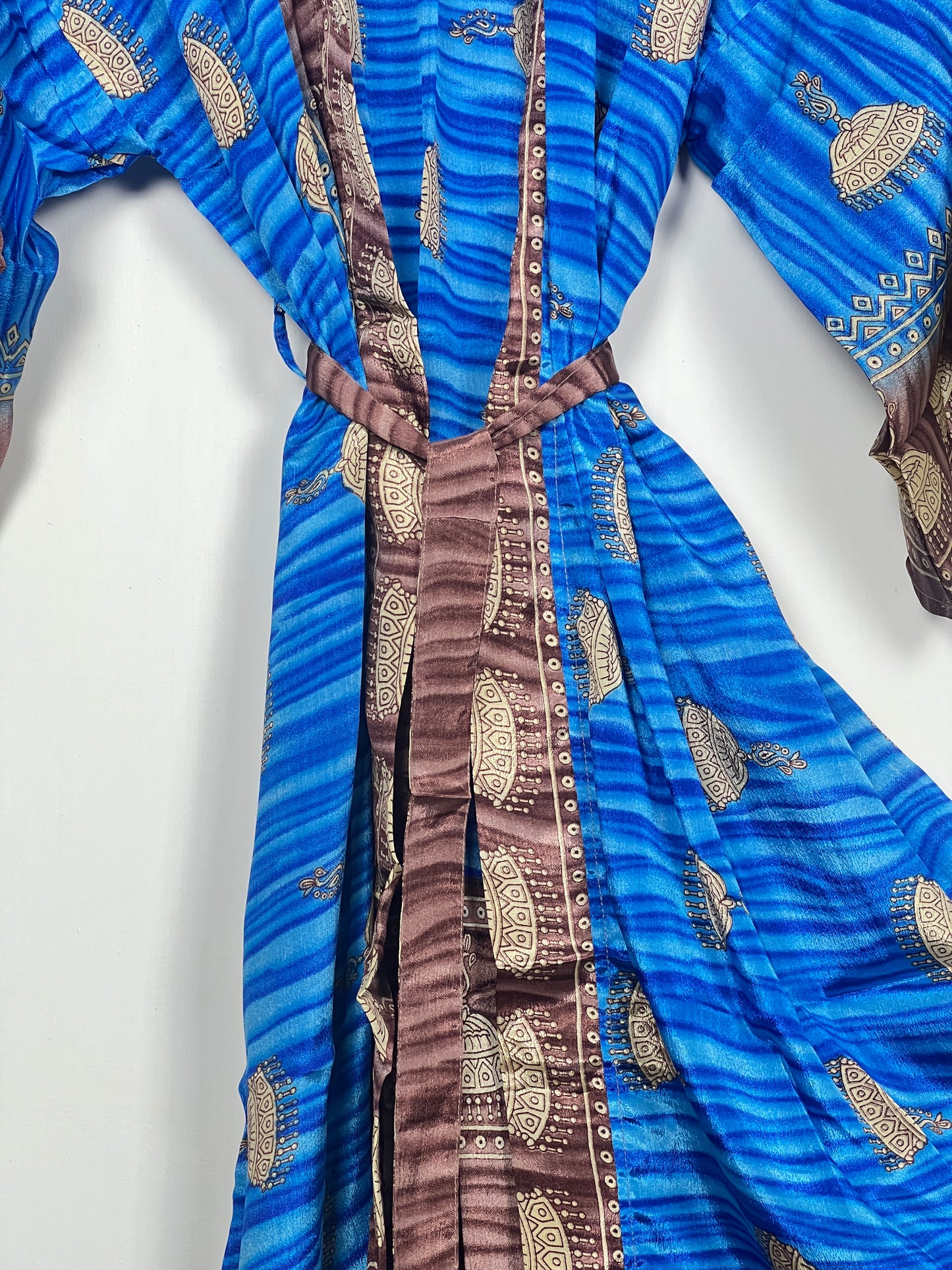 Vintage Saree Silk Kimono / Duster - Long - Wider Unisex Fit