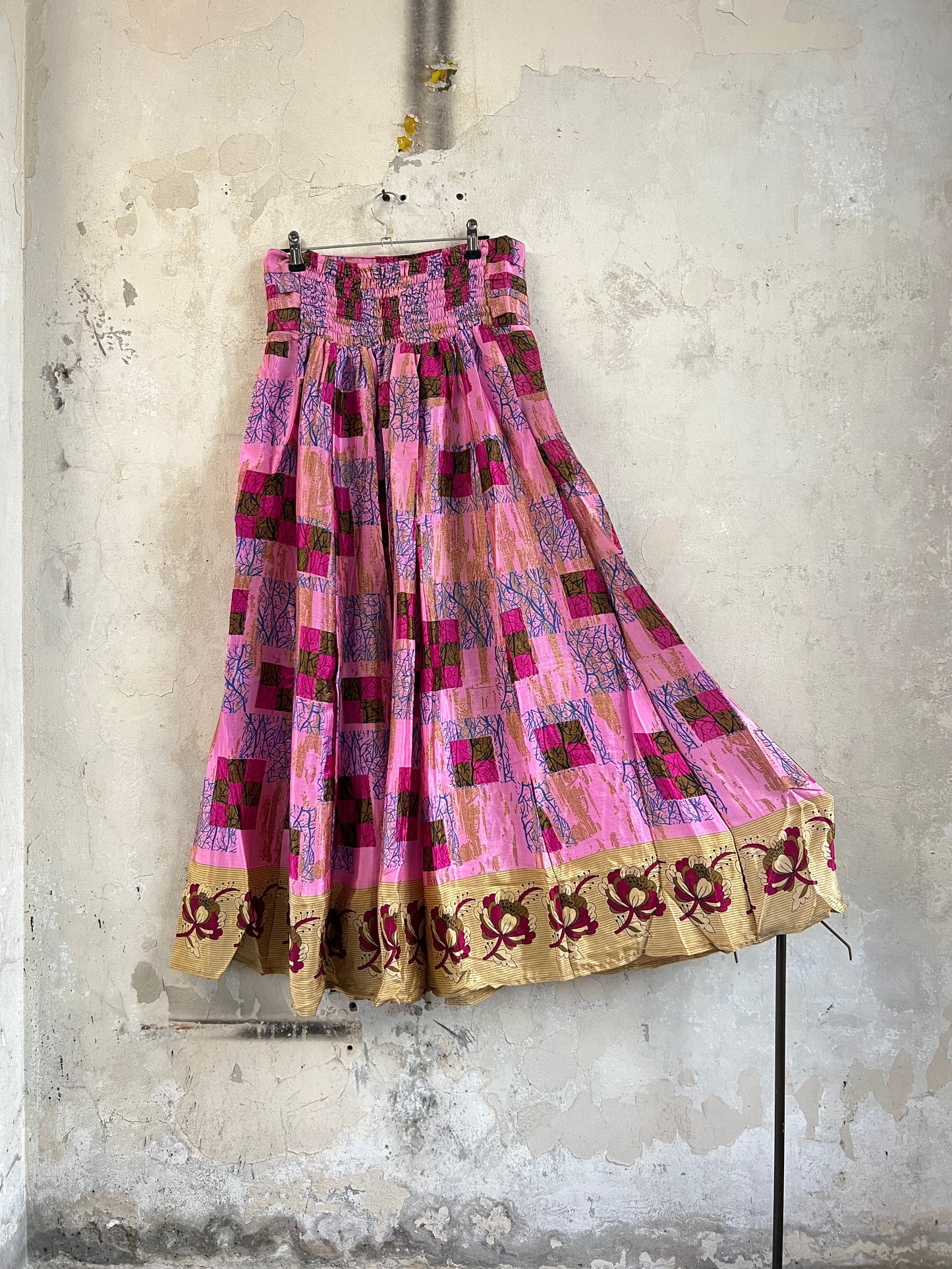 Vintage Saree Silk Pleated Skirt