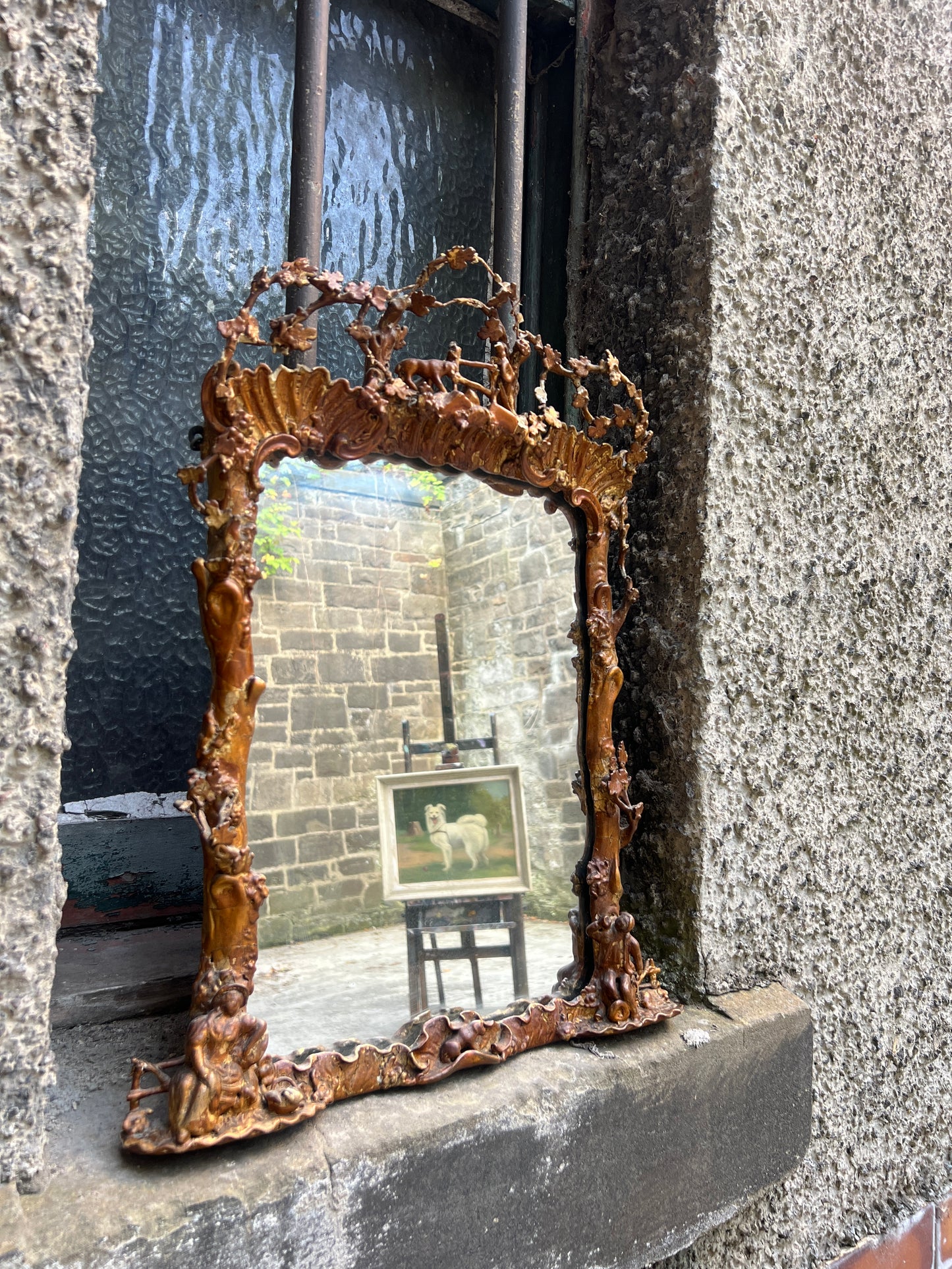 A rare George III Gilt Wood and Gesso Miniature Mantel Mirror