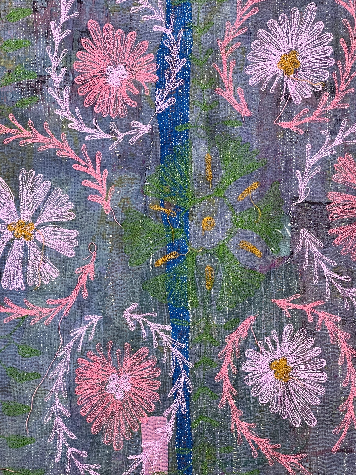 Vintage Kantha Suzani Quilt